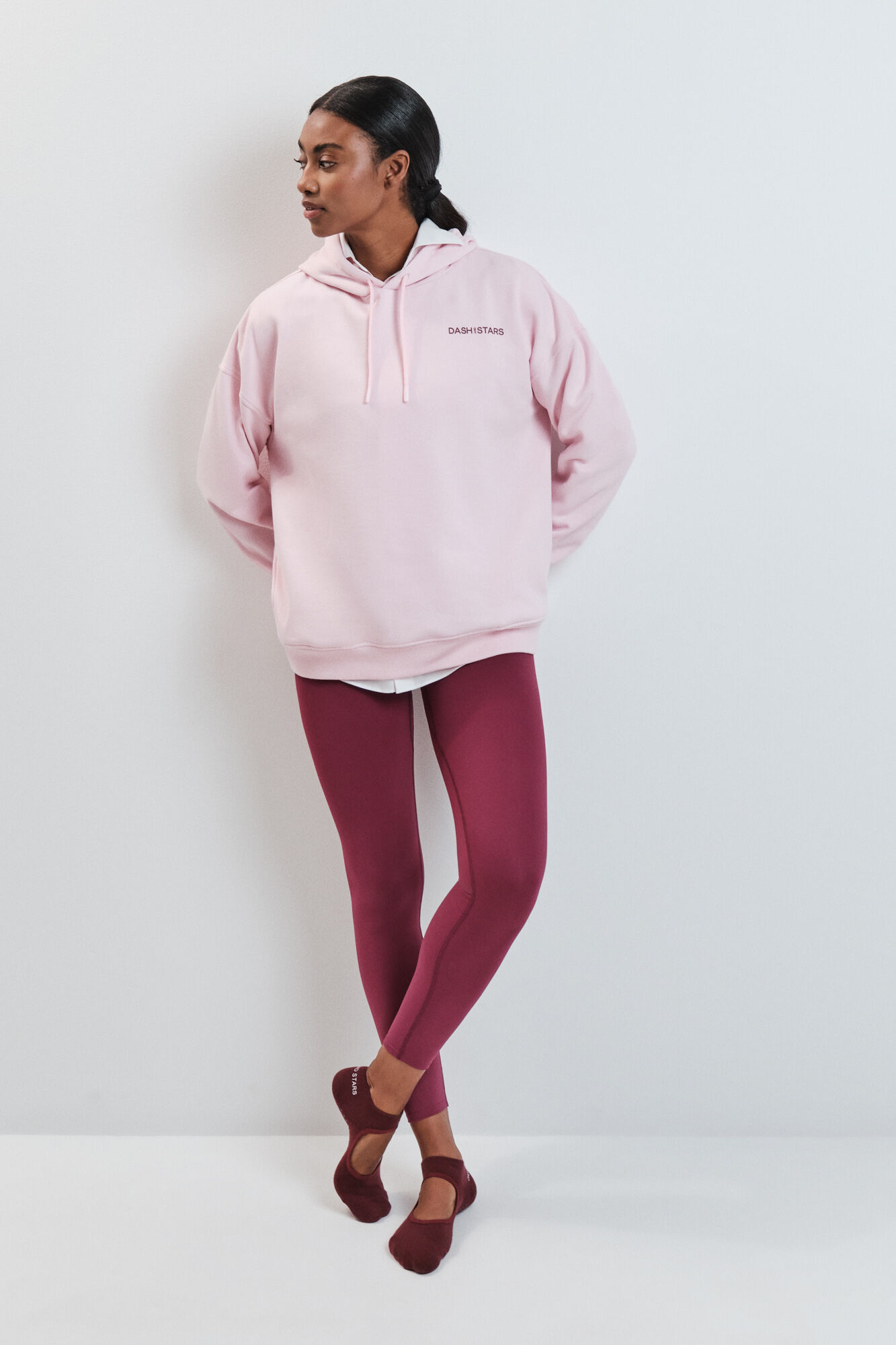 Dash and Stars Sudadera felpa algod&oacute;n rosa rosa