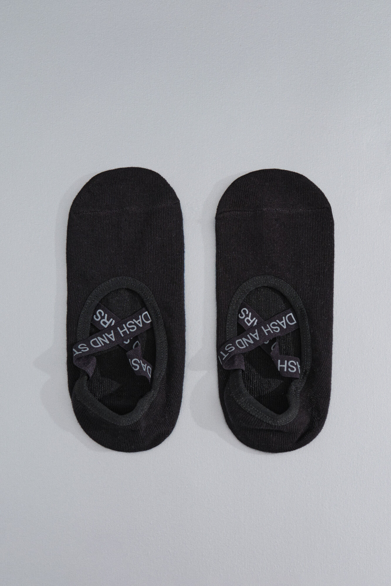 Dash and Stars  Black cotton ballet slipper socks black