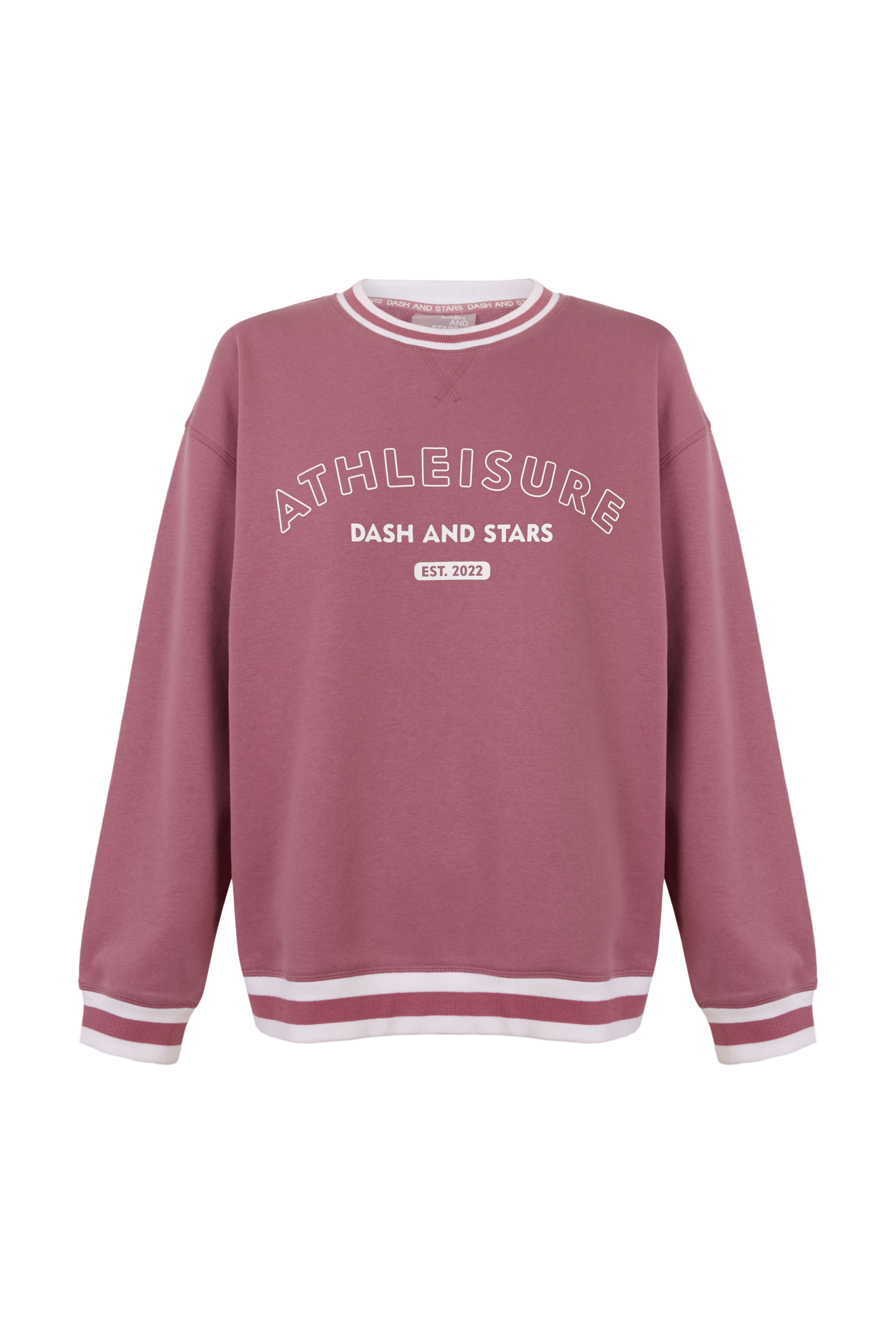 Dash and Stars Sudadera college felpa rosa rosa