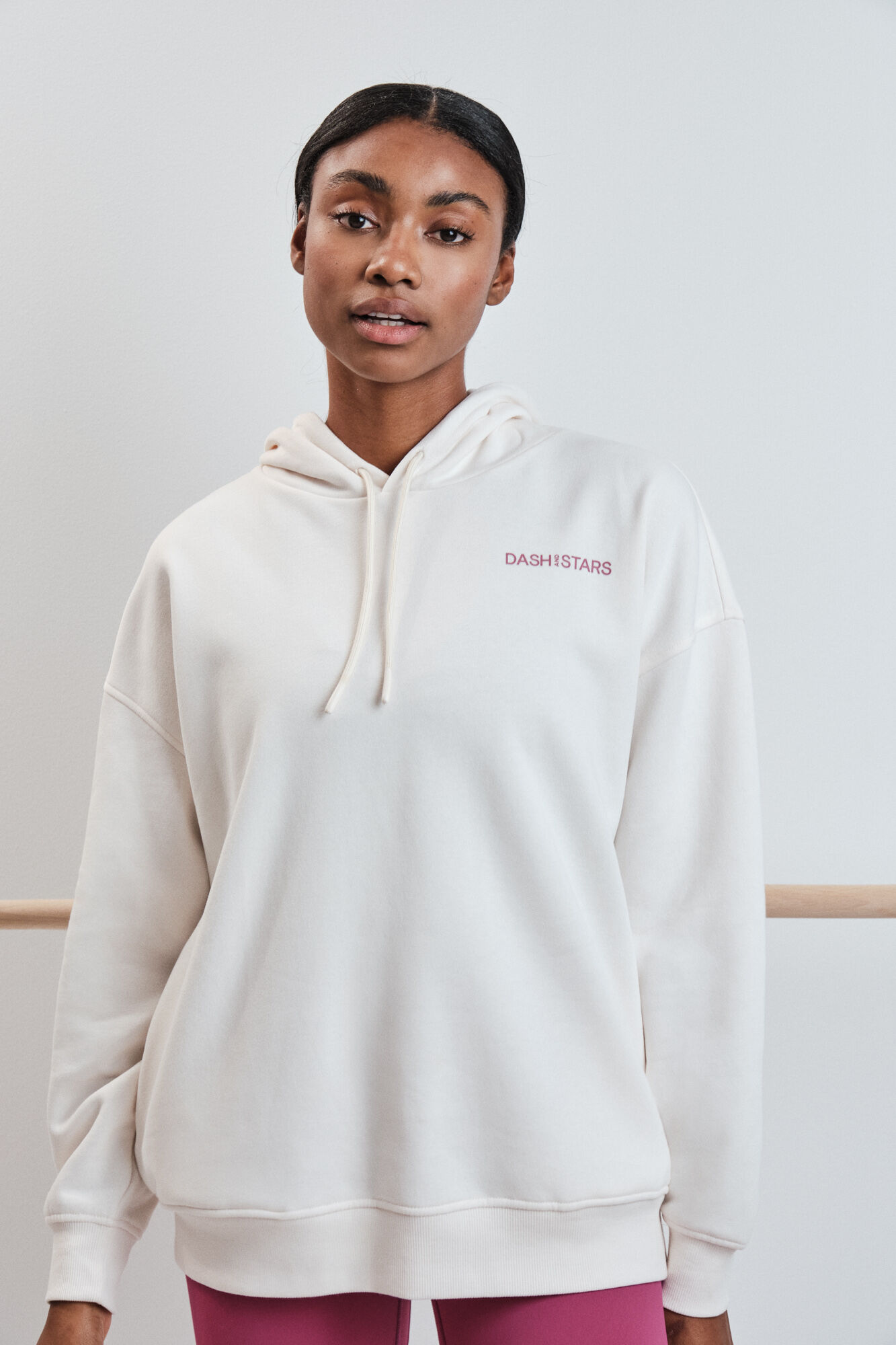 Dash and Stars Sudadera felpa algod&oacute;n blanco