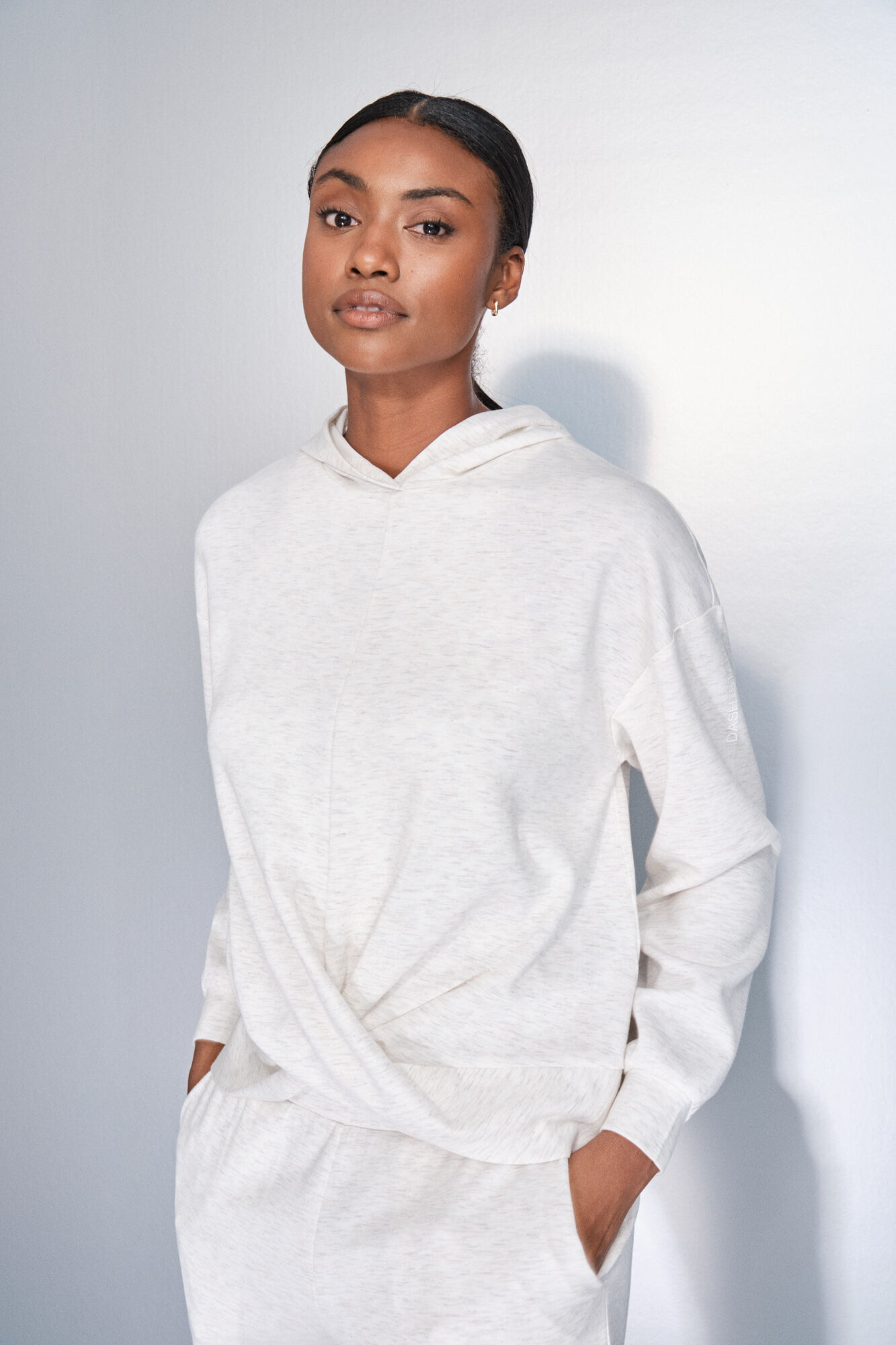 Dash and Stars Sudadera drapeado blanco