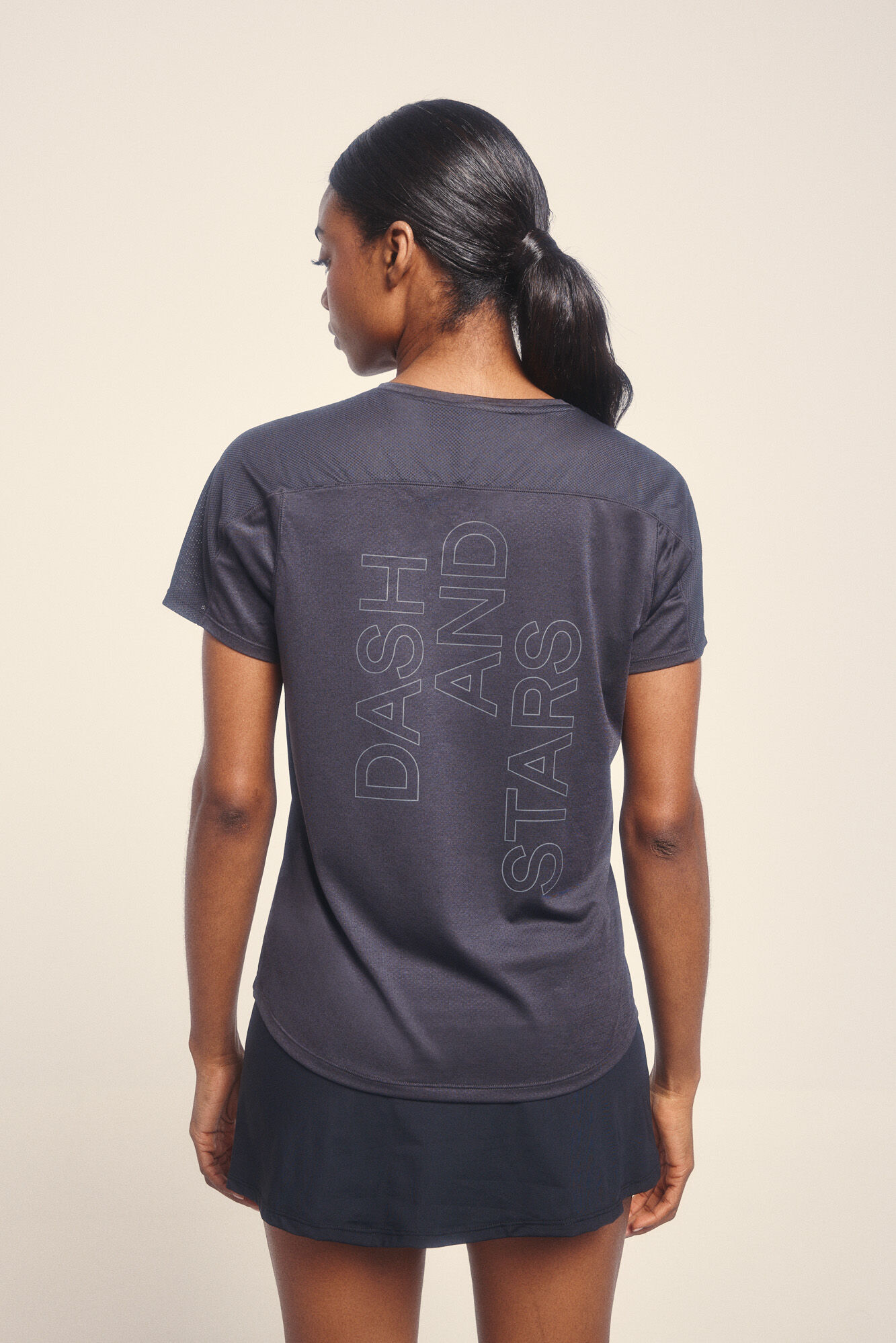 Dash and Stars Camiseta negra ultraligera 