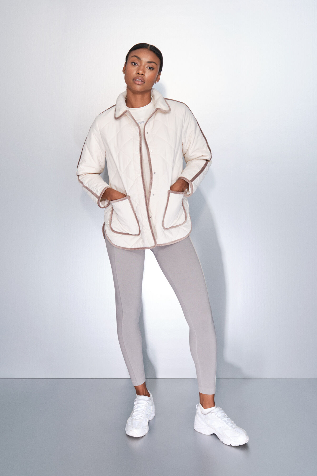 Dash and Stars Chaqueta acolchada rombos beige beige