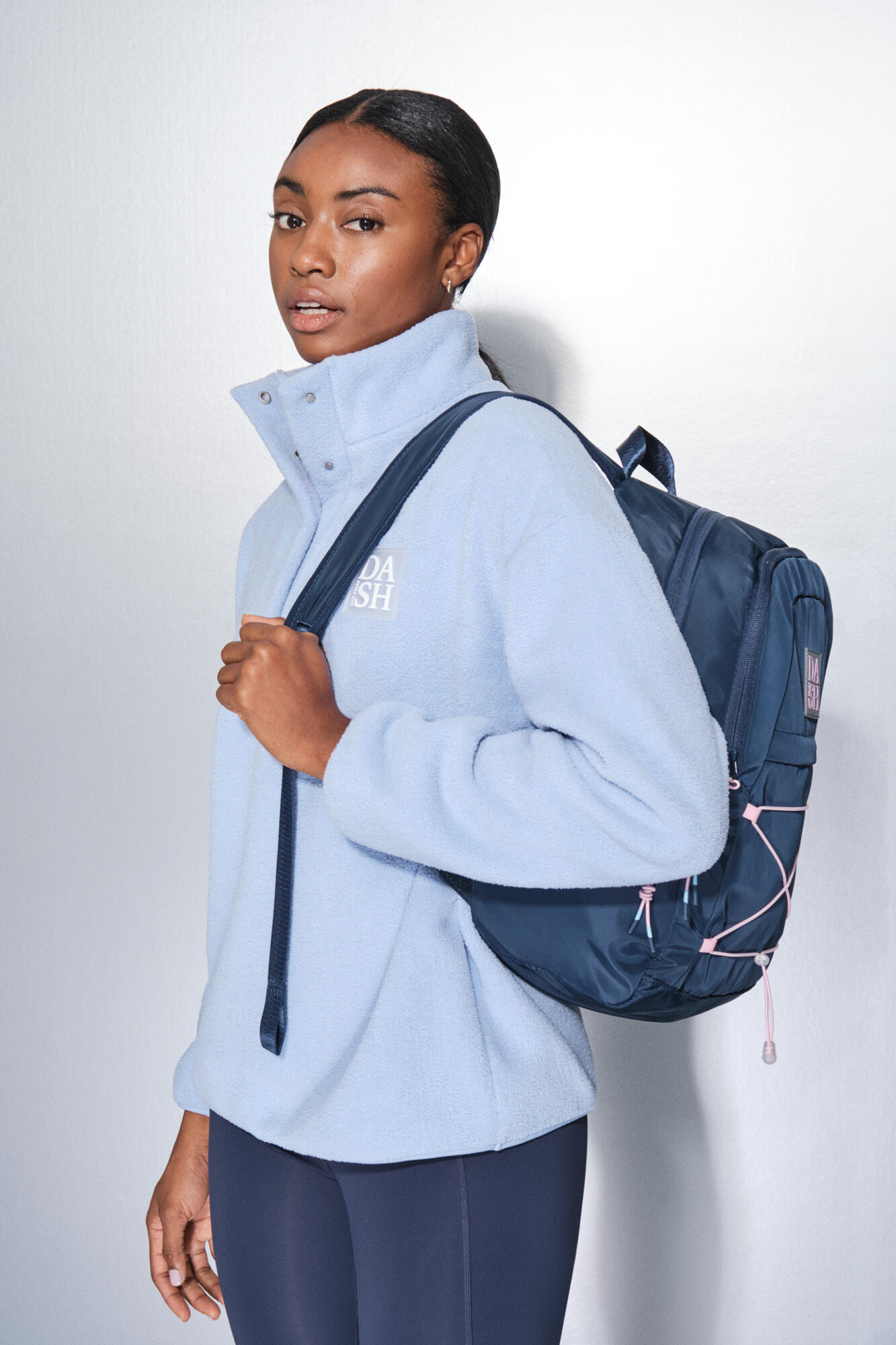 Dash and Stars Mochila deporte azul gomas rosa