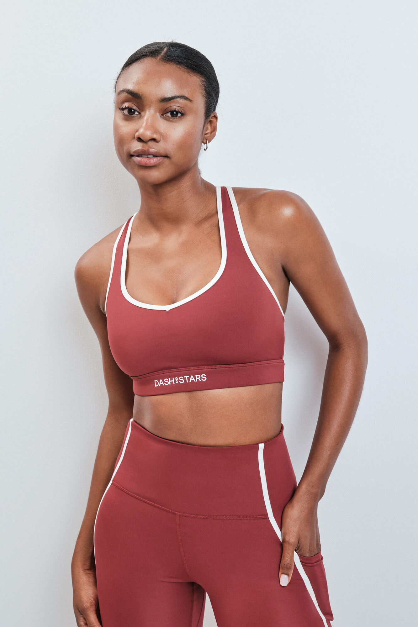 Dash and Stars Soutien desportivo 4D Stretch burgundy vermelho