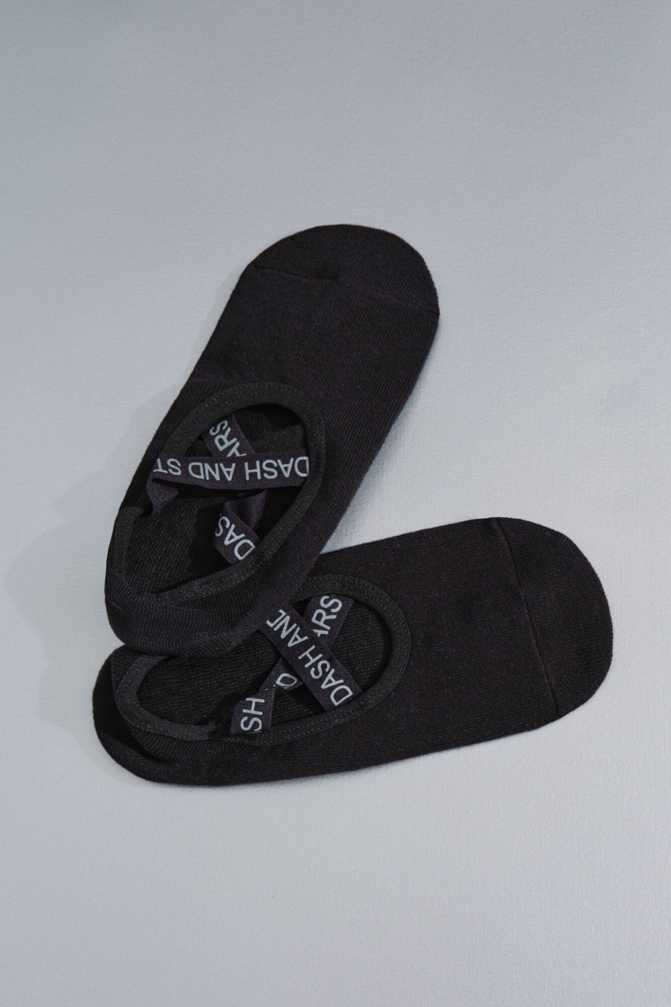 Dash and Stars  Black cotton ballet slipper socks black