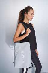 Dash and Stars Multiway metallic effect nylon backpack grey