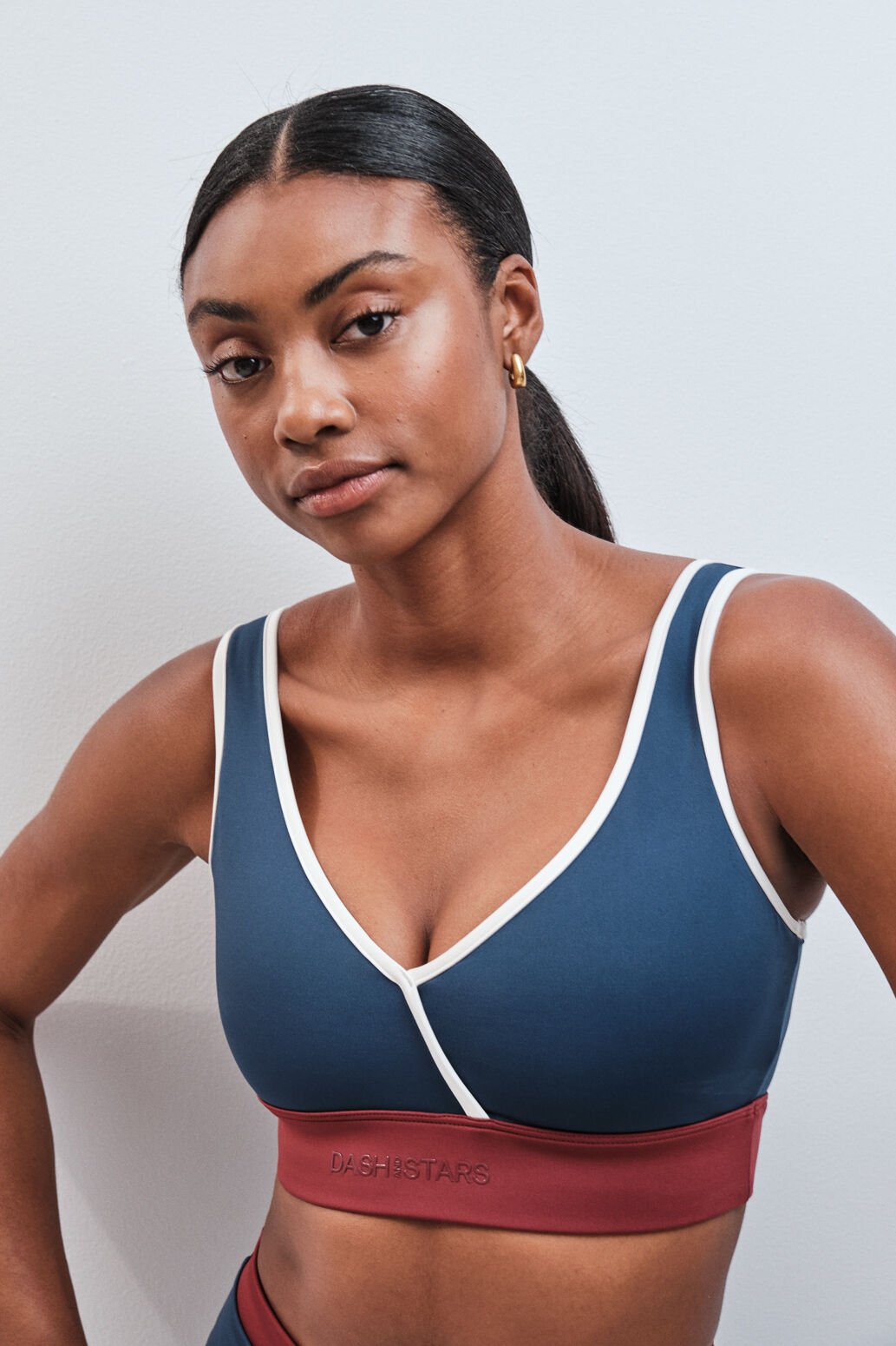 Dash and Stars Soutien desportivo 4D Stretch azul-escuro