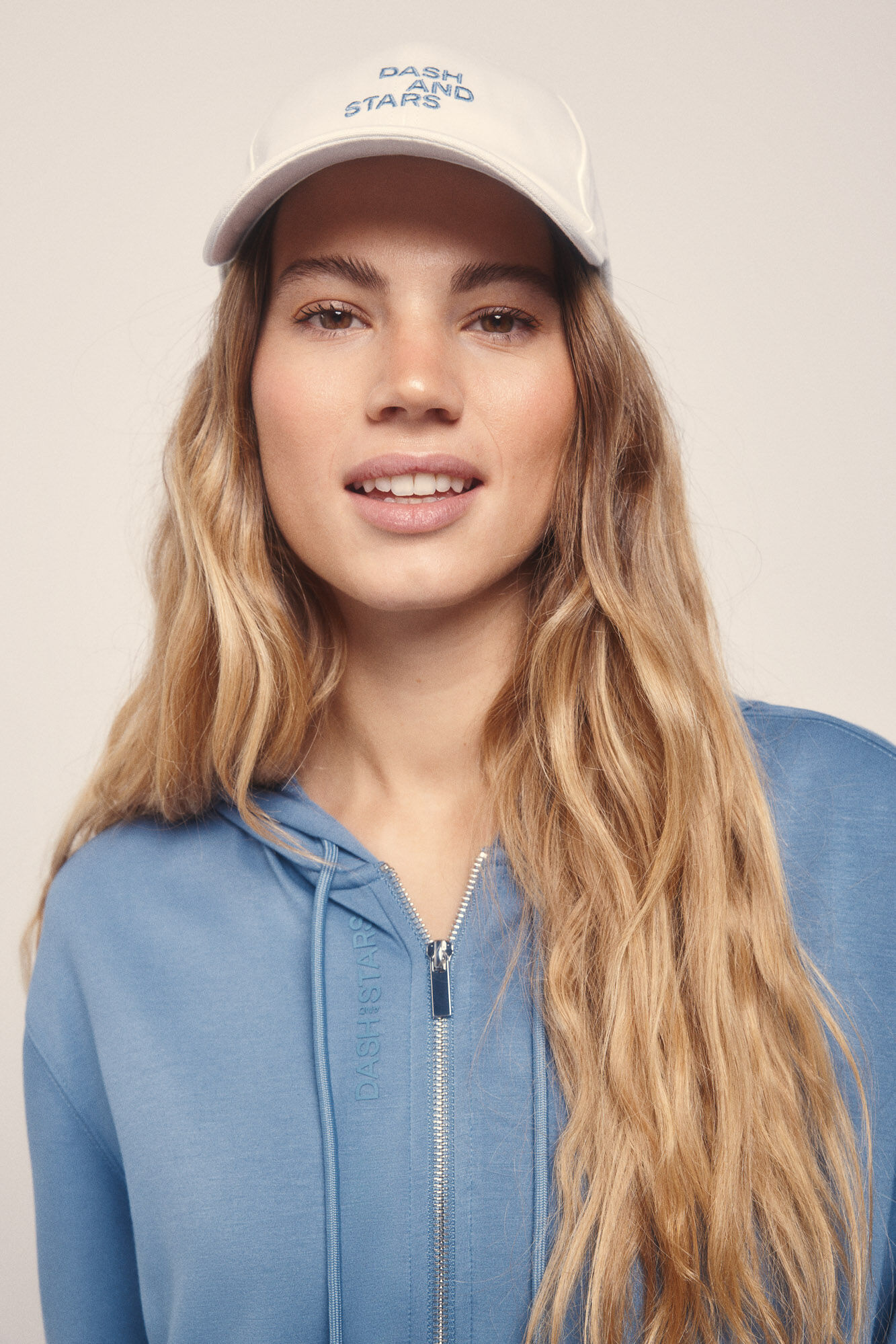 Dash and Stars Jaqueta modal azul com toque suave