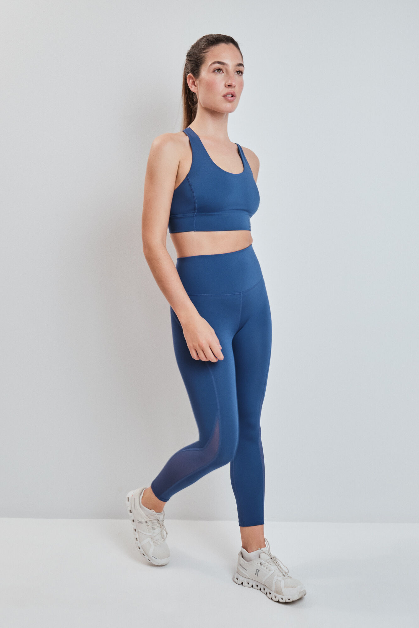 Dash and Stars Leggings 4D STRETCH crop azul