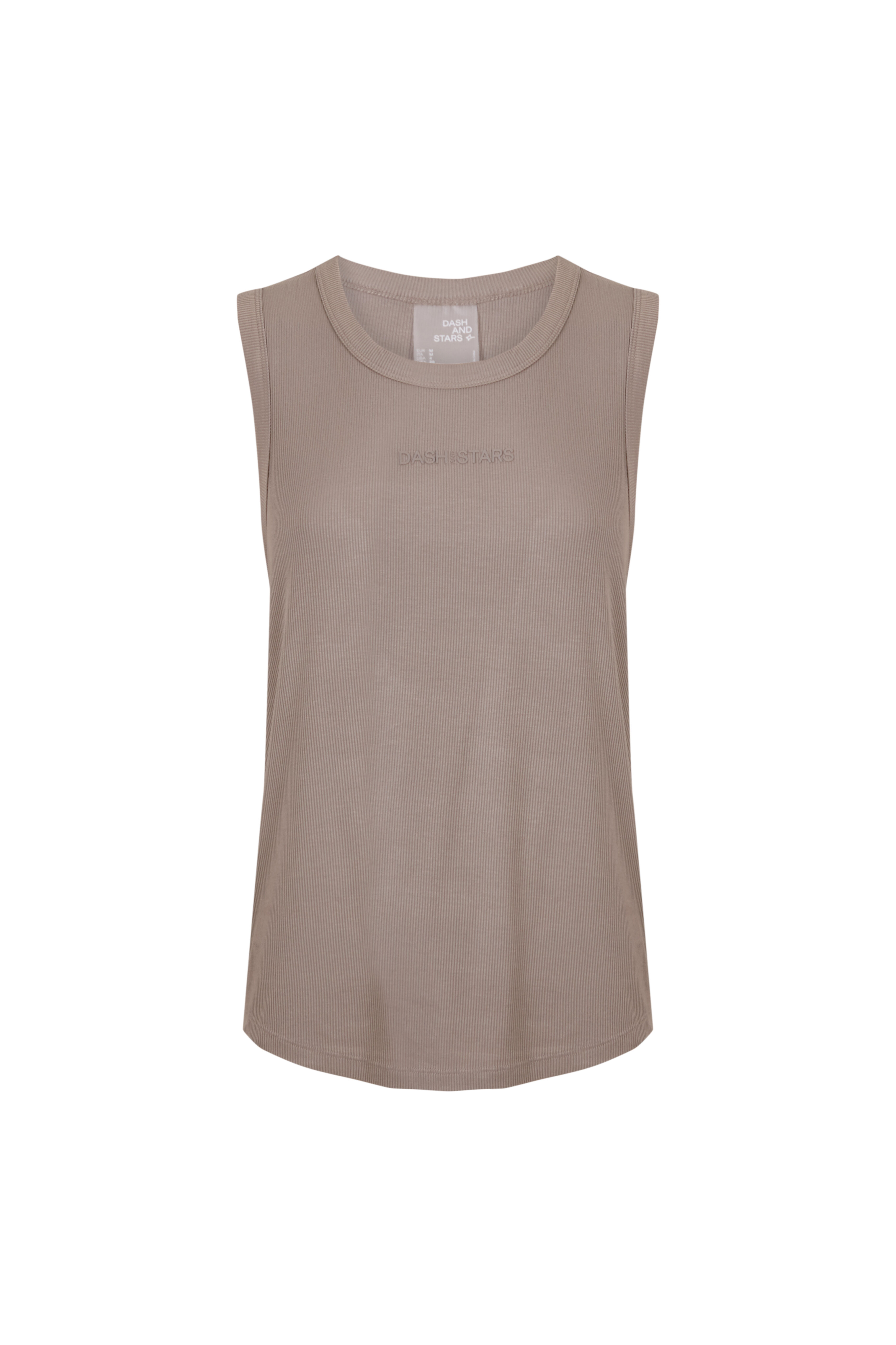 Dash and Stars Camiseta sin mangas rib beige nude