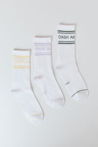 Dash and Stars Pack 3 calcetines largos algod&oacute;n logo