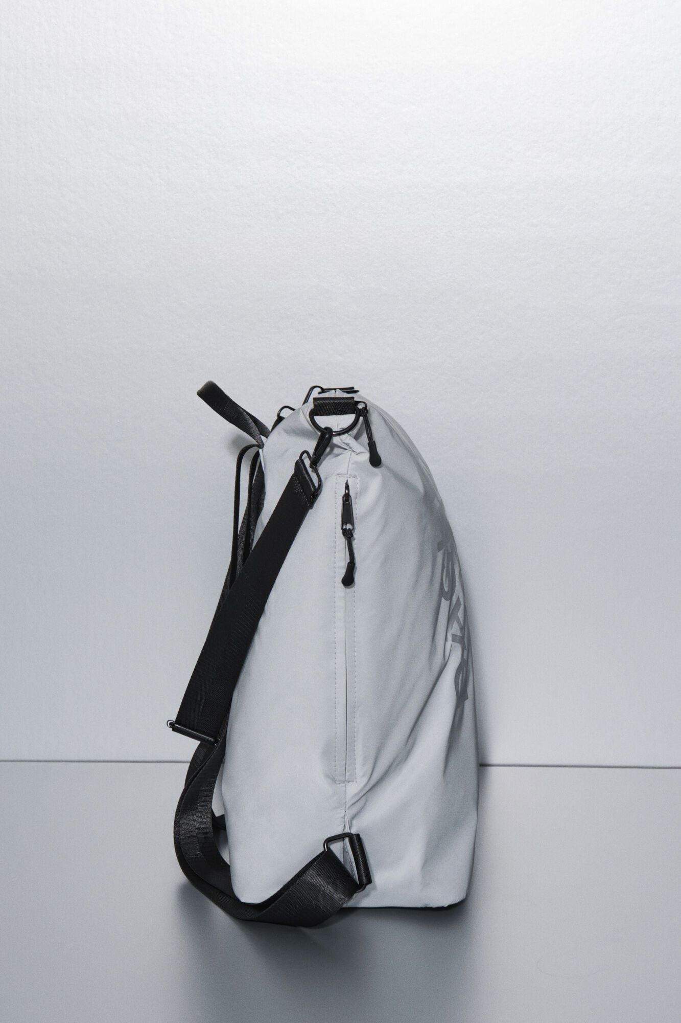 Dash and Stars Multiway metallic effect nylon backpack grey