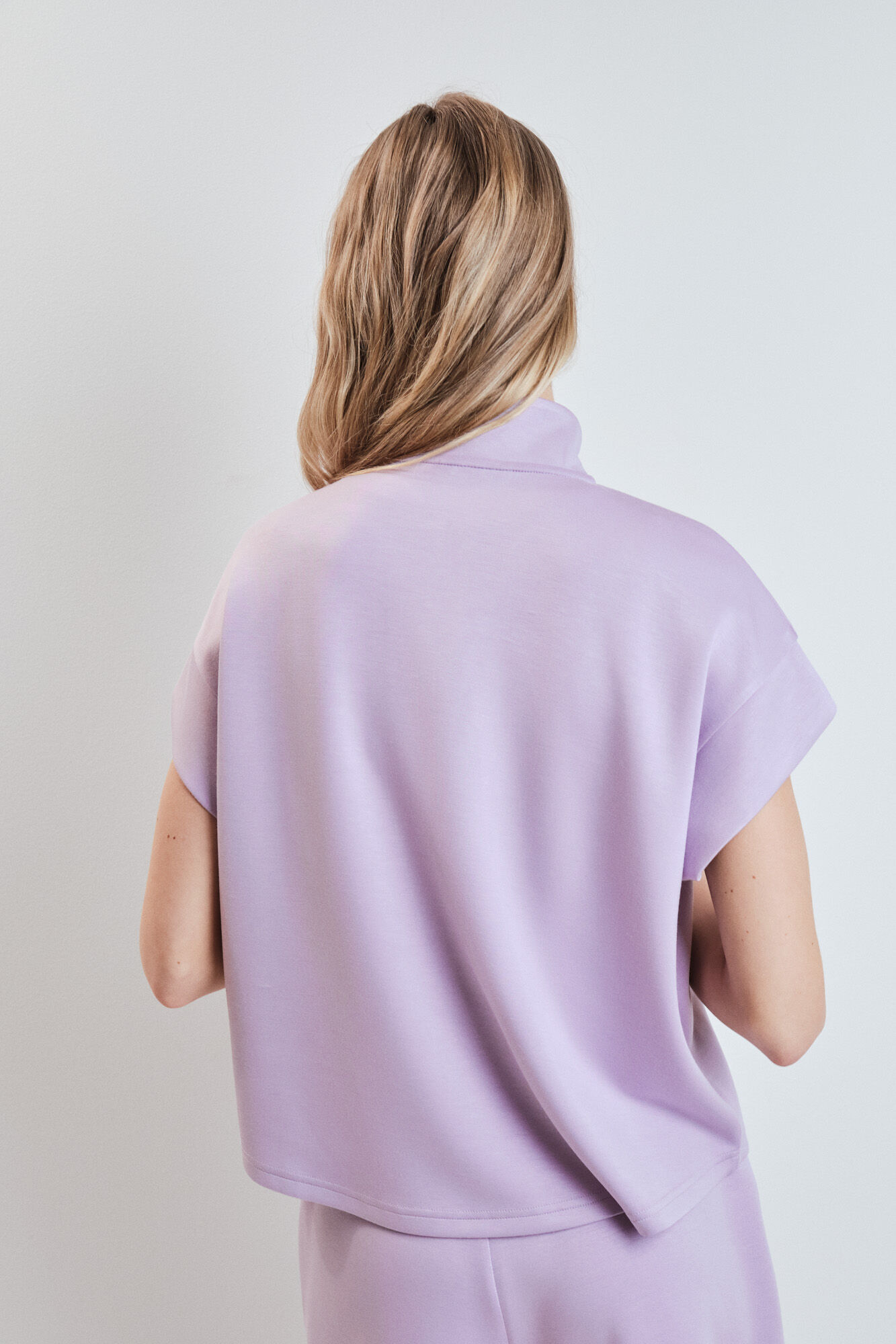 Dash and Stars Sudadera manga corta viscosa suave rosa morado/lila