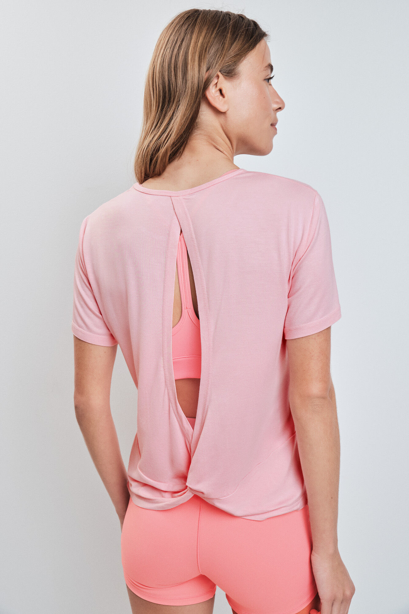Dash and Stars Camiseta apertura espalda rosa rosa