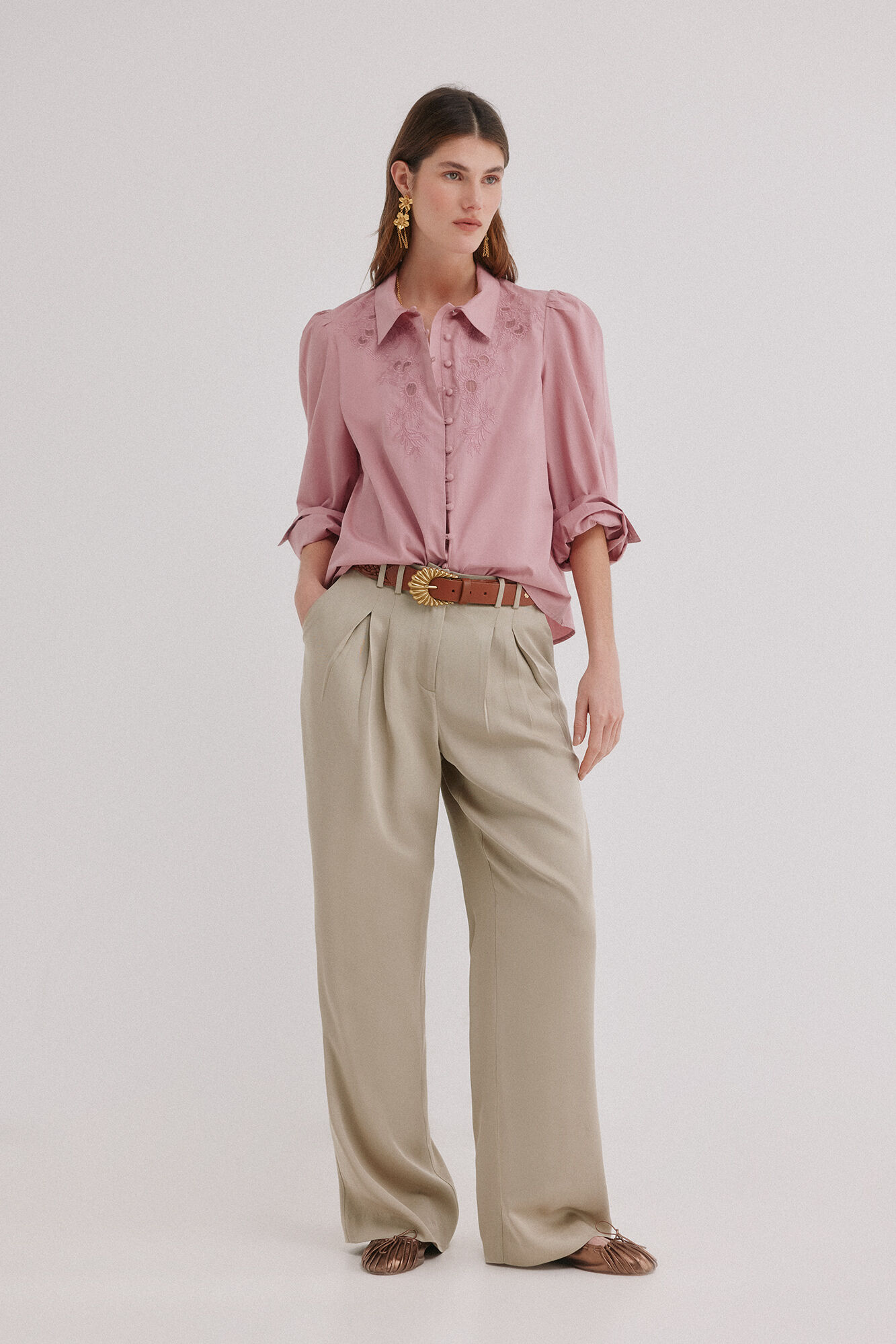 Hoss Intropia Carine. Blusa bordada Rosa