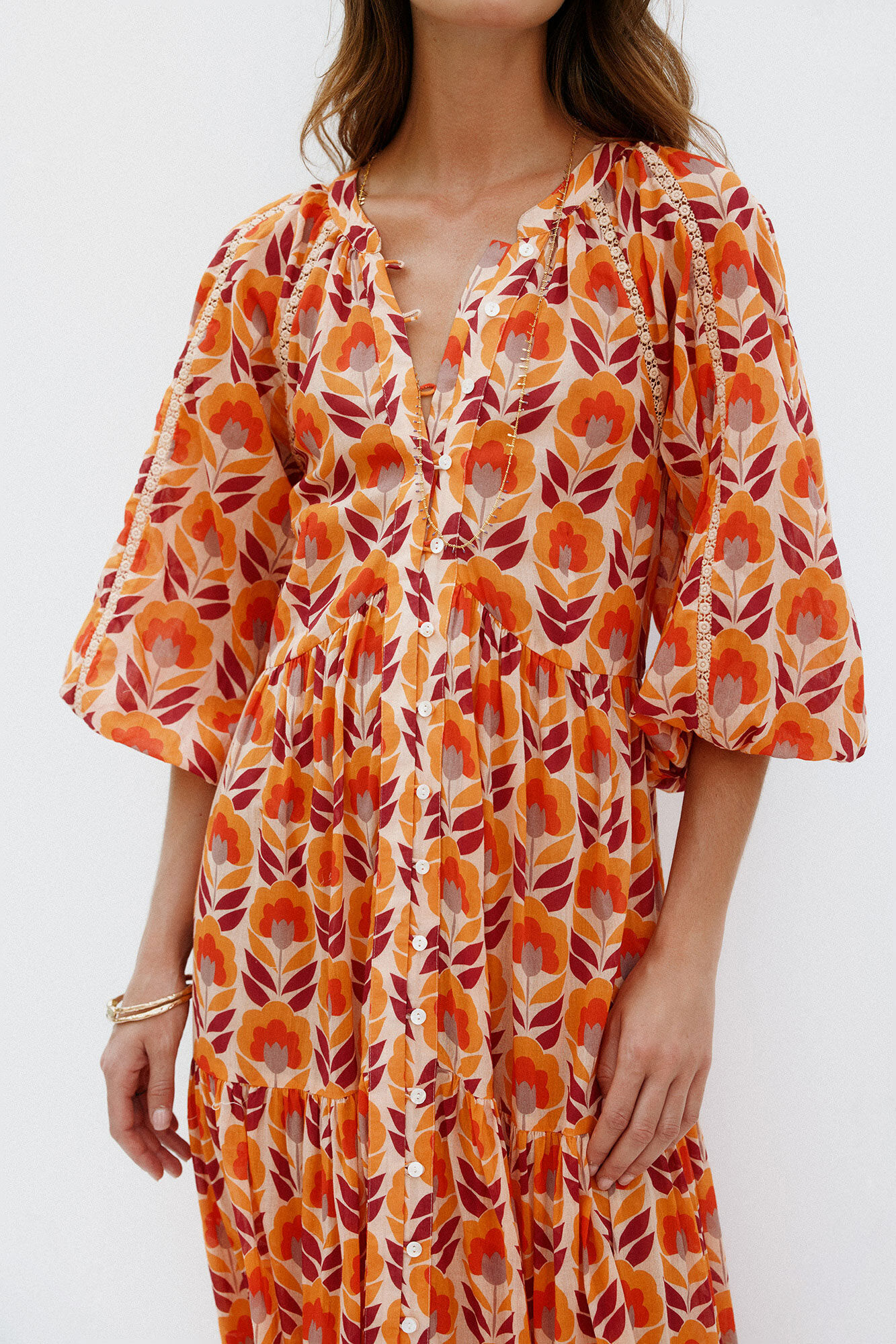 Hoss Intropia Alicia. Midi dress Orange