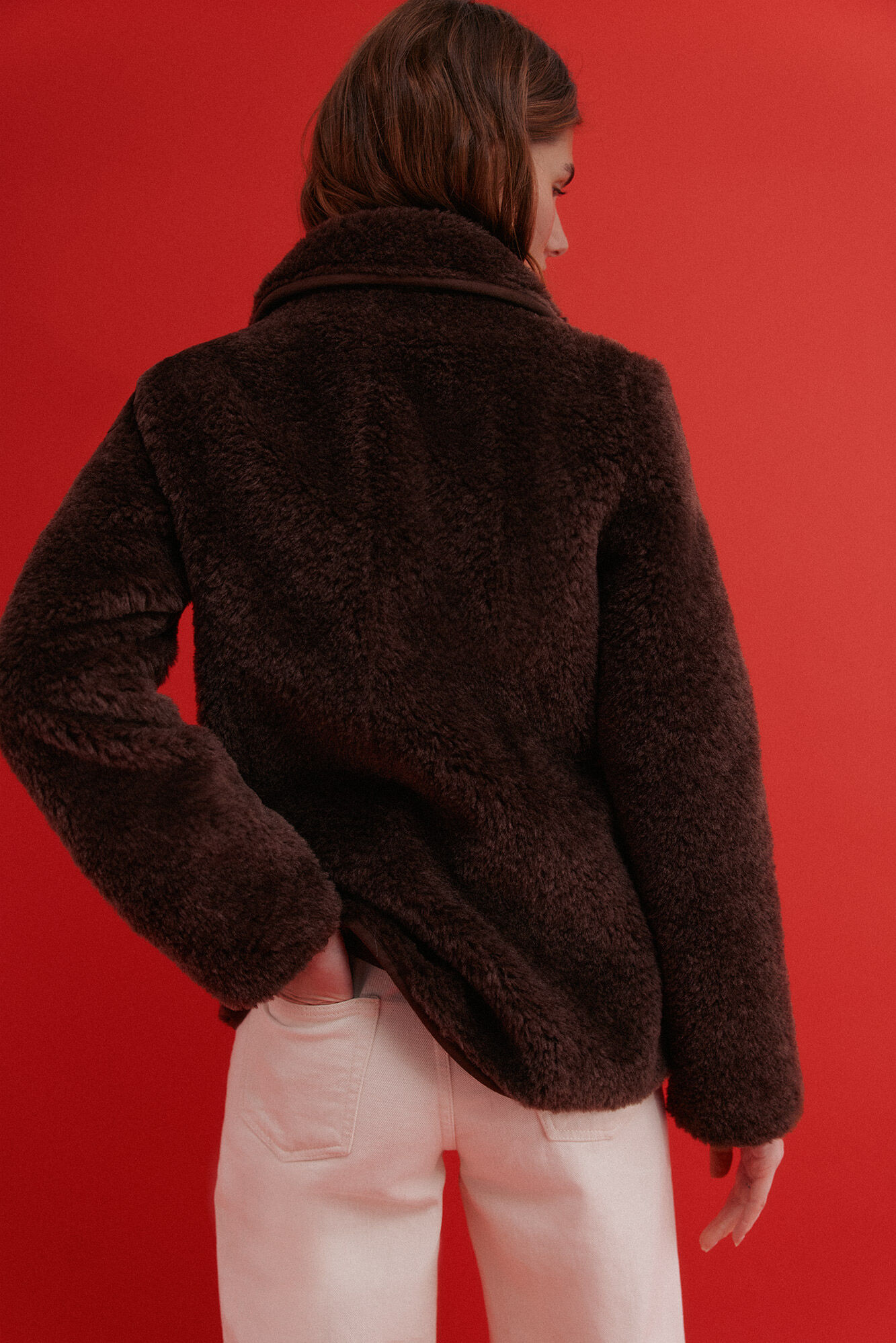 Hoss Intropia Domenica. Abrigo efecto pelo Marron