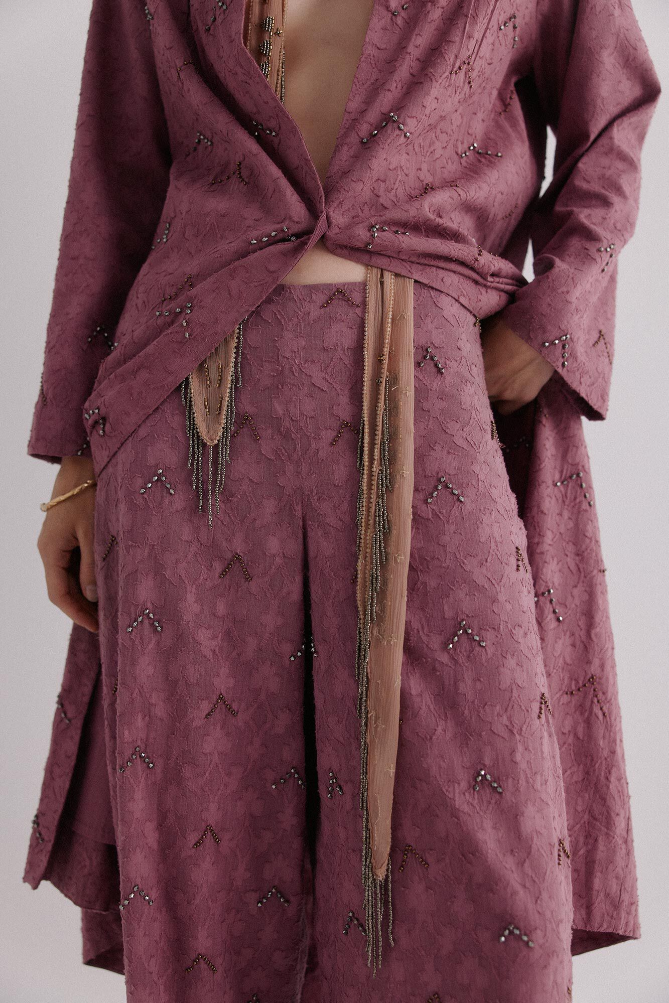 Hoss Intropia Paulina. Jacquard trousers Pink