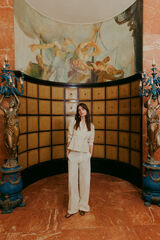 Hoss Intropia Patricia. Pantal&oacute;n de corte ancho Marfil