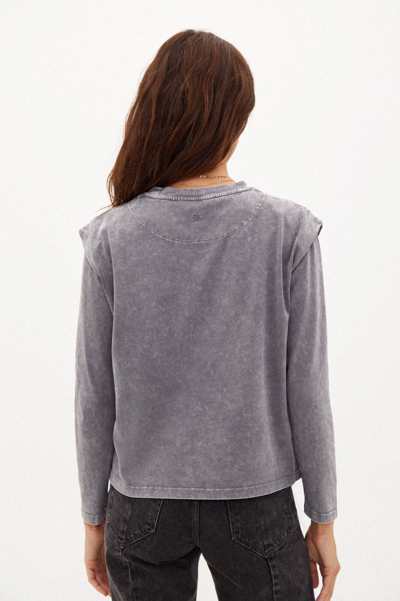 Hoss Intropia Duna. Faded cotton T-shirt Gray