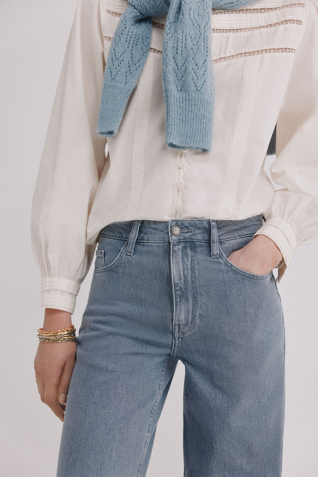 Hoss Intropia Brooke. Vaqueros wide leg Gris