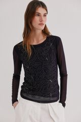 Hoss Intropia Mariana. Top bordado Roxo