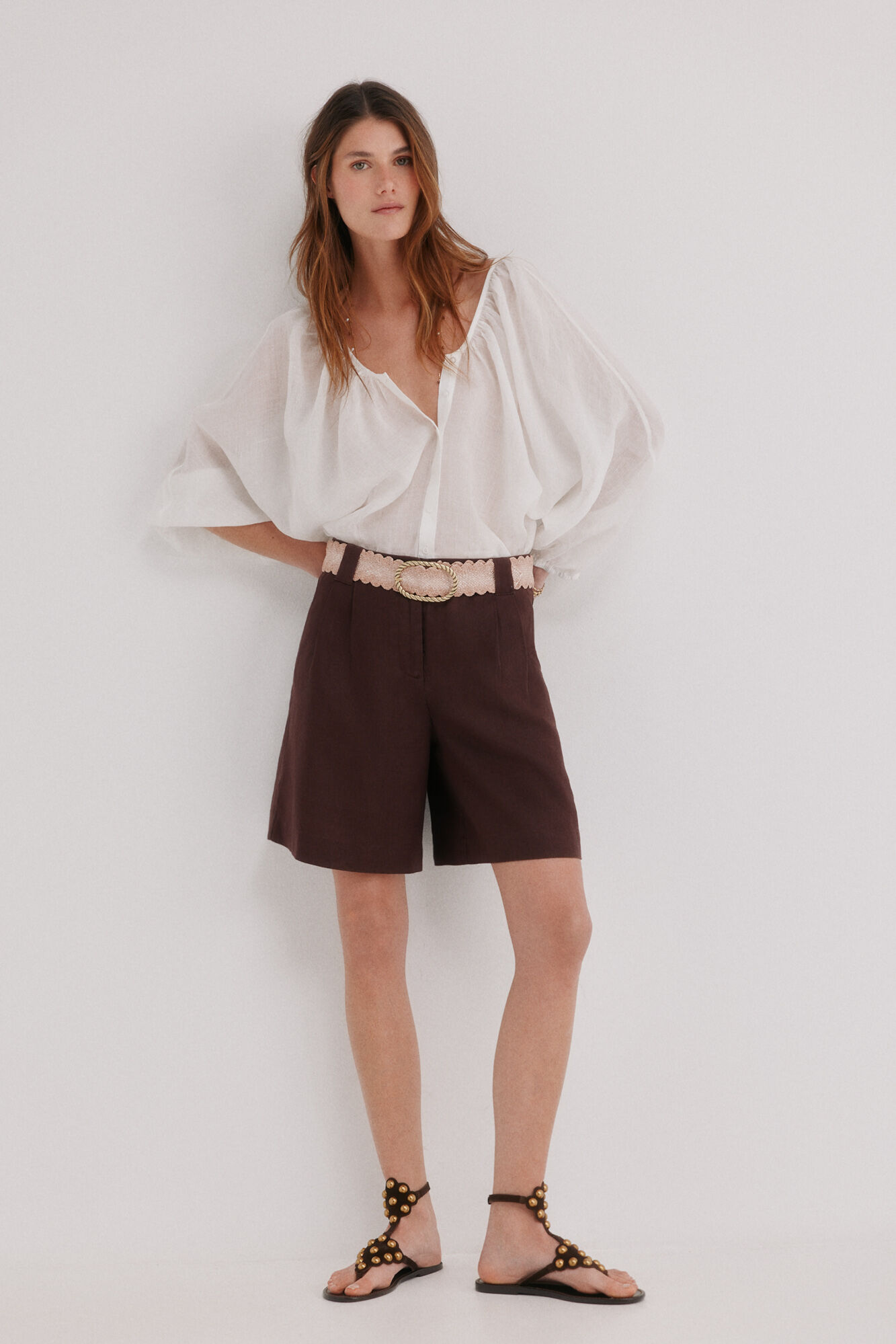 Hoss Intropia Caroline. Long sleeve blouse White