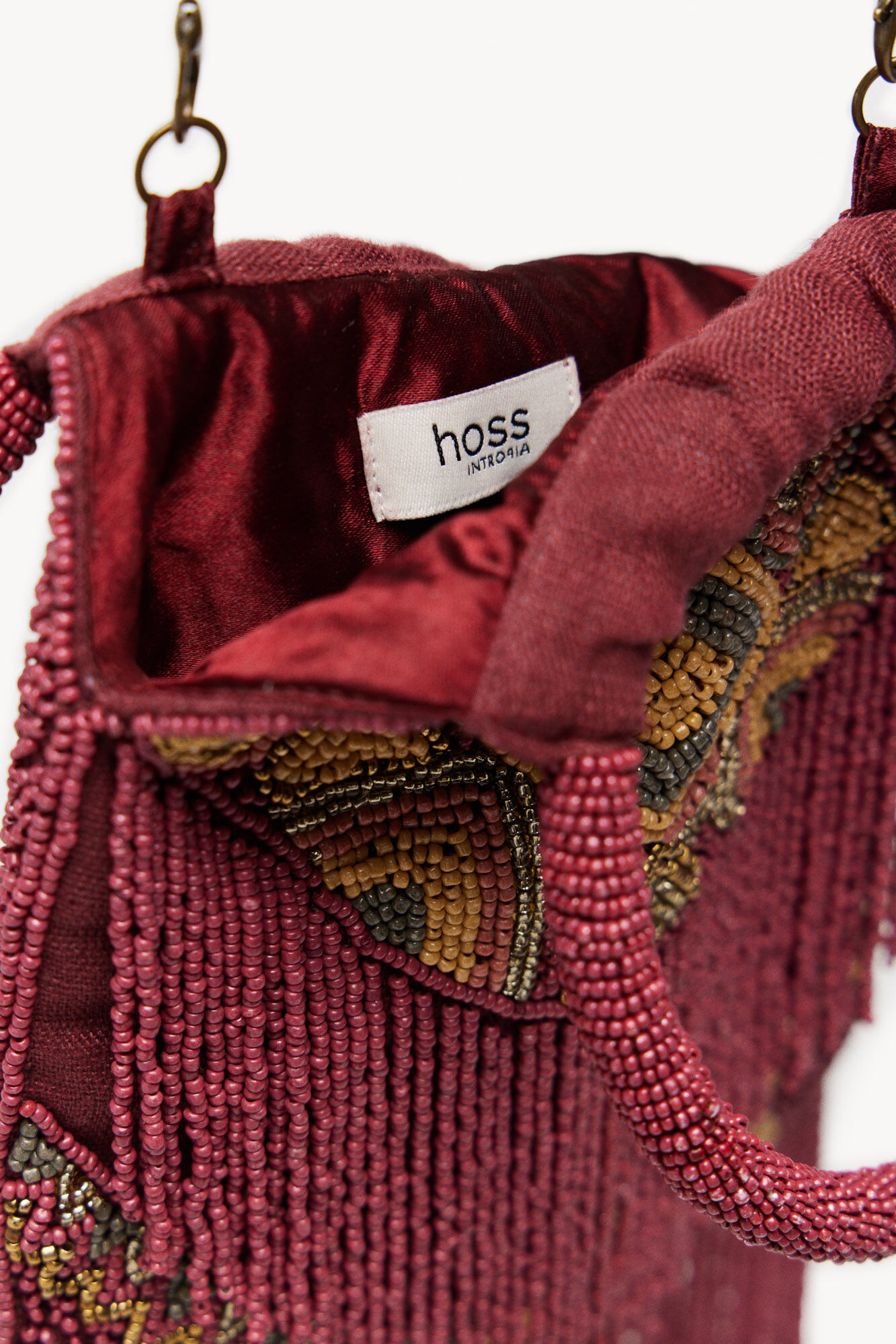 Hoss Intropia Mafalda. Ethnic beaded bag Red