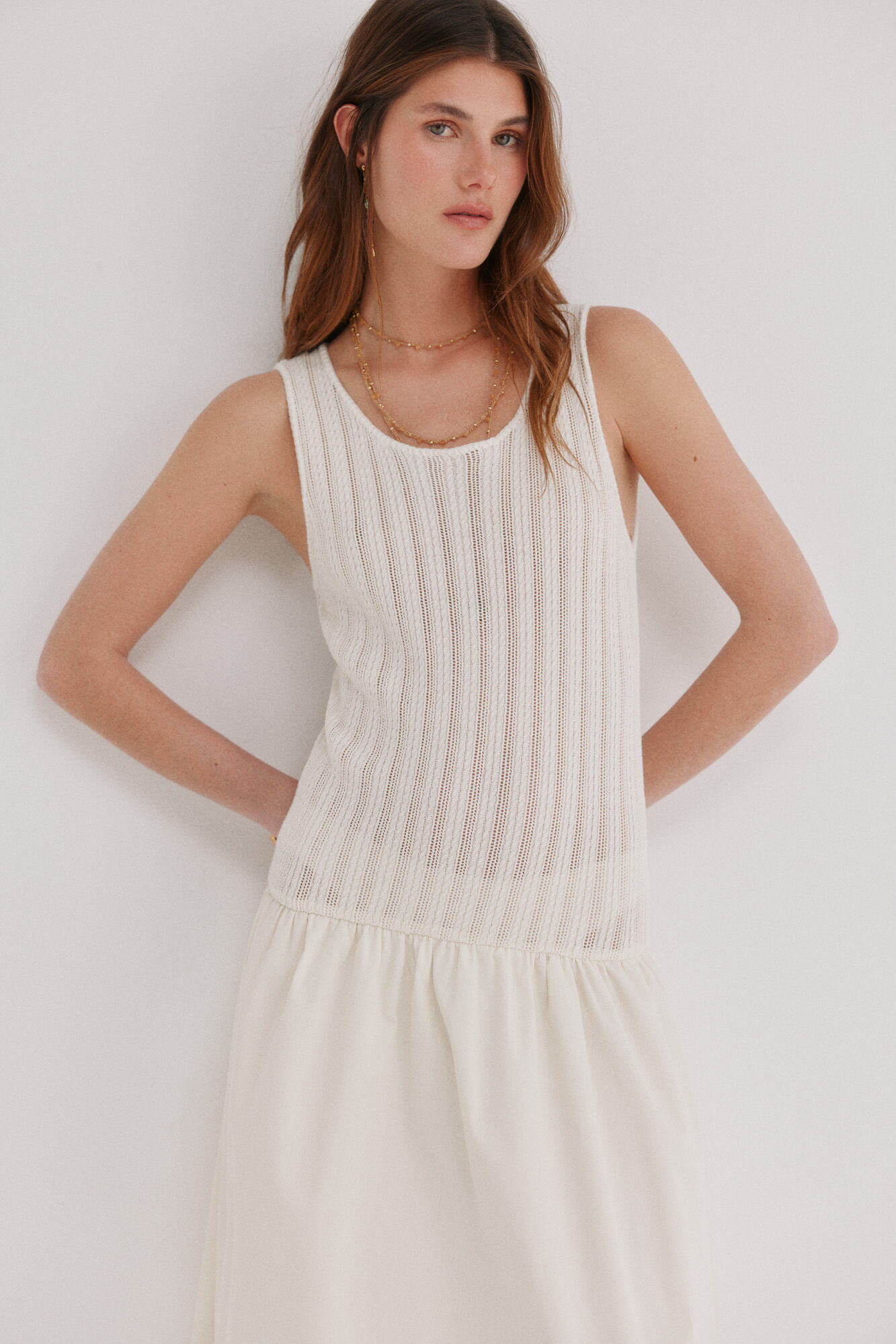 Hoss Intropia Alba. Vestido de malha combinado 