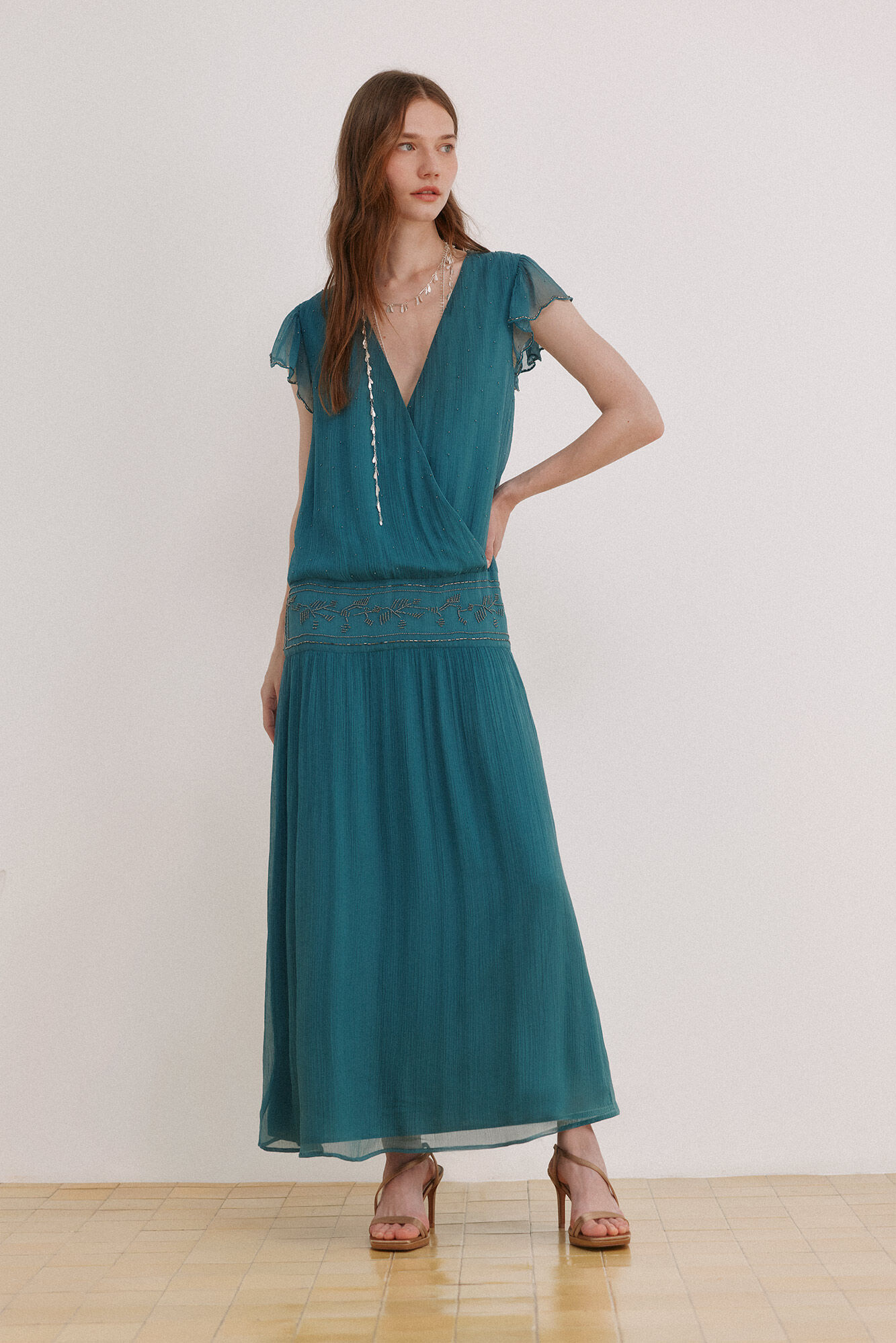 Hoss Intropia Ander. Beaded dress Green