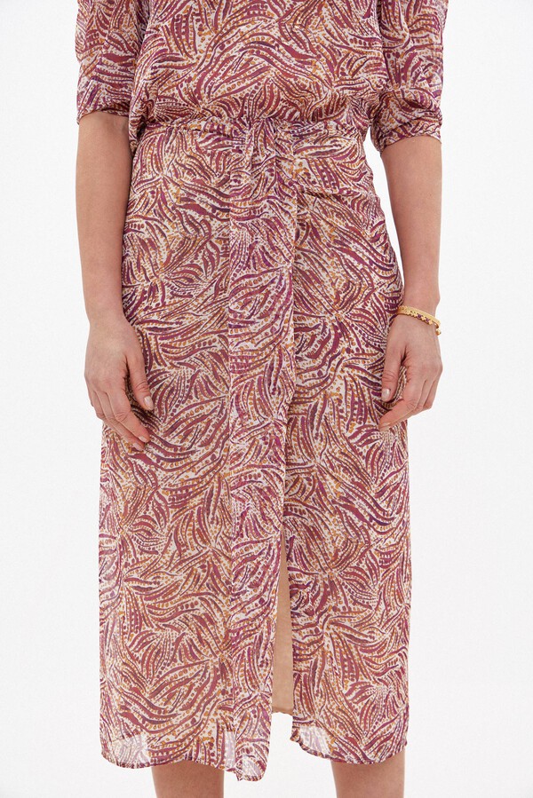 Hoss Intropia Rafaela. Printed skirt  Coral