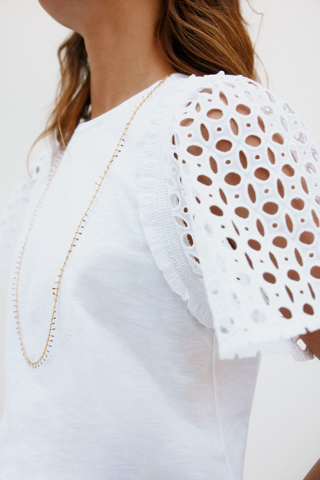 Hoss Intropia Mariana. Camiseta con volantes Blanco