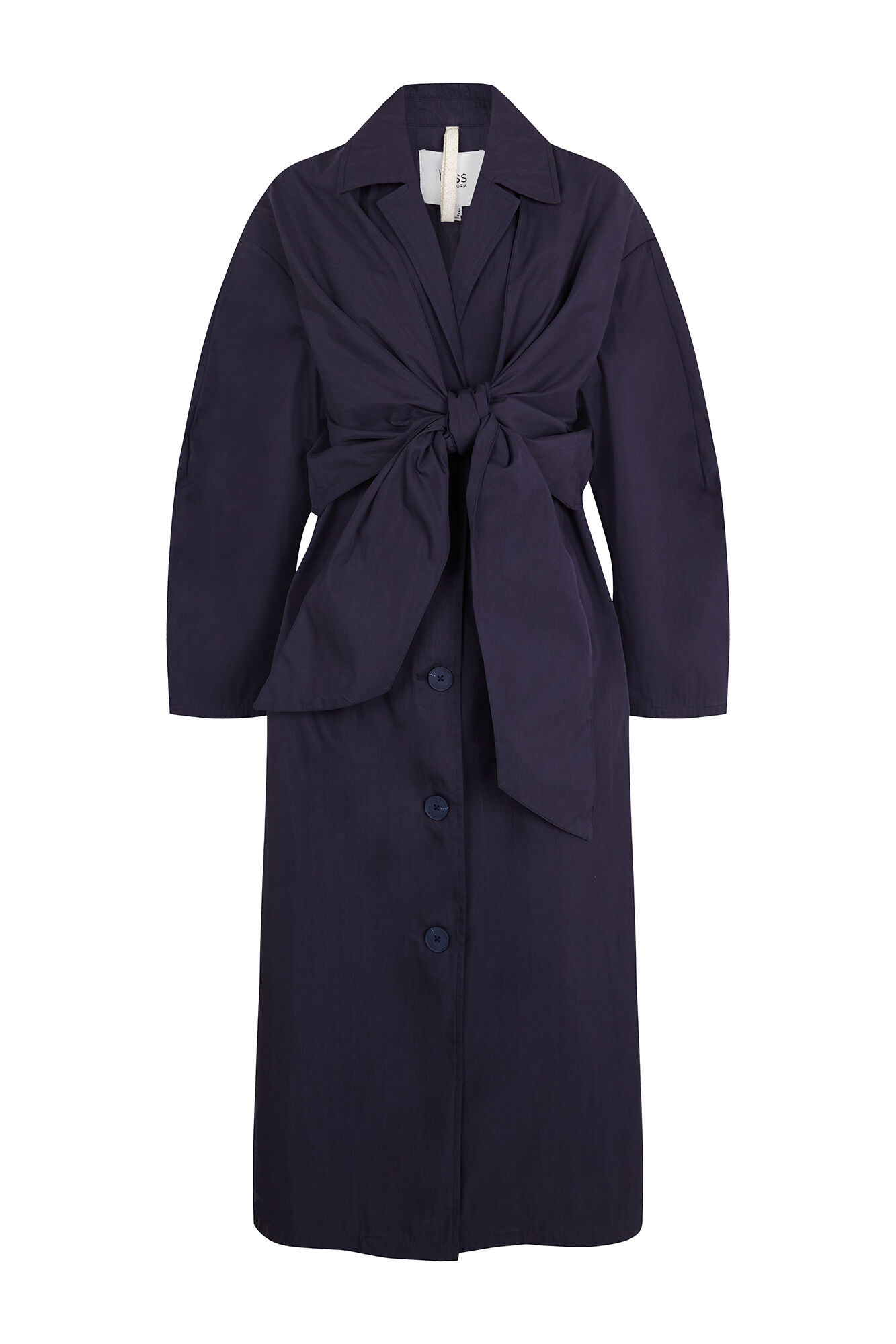 Hoss Intropia Darelle. Gabardina con lazada Azul marino