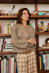 Hoss Intropia Nicole. Jersey con lentejuelas Kaki