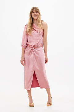 Hoss Intropia Romina. Satin-finish skirt with knot detail Pink