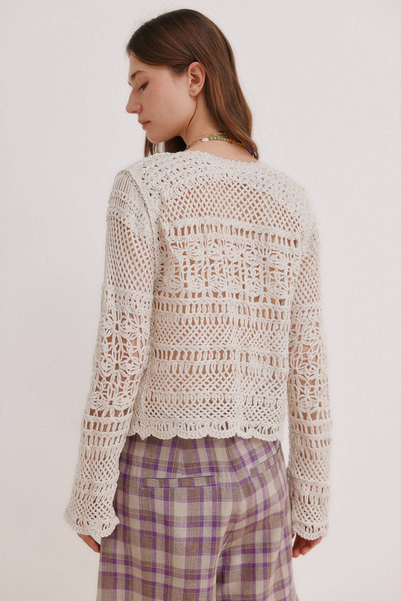 Hoss Intropia Itziar. Knitted cardigan Ivory