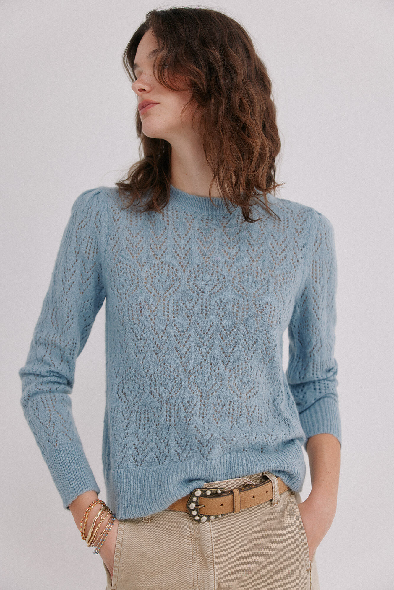 Hoss Intropia Openwork jumper Ibbie Blue
