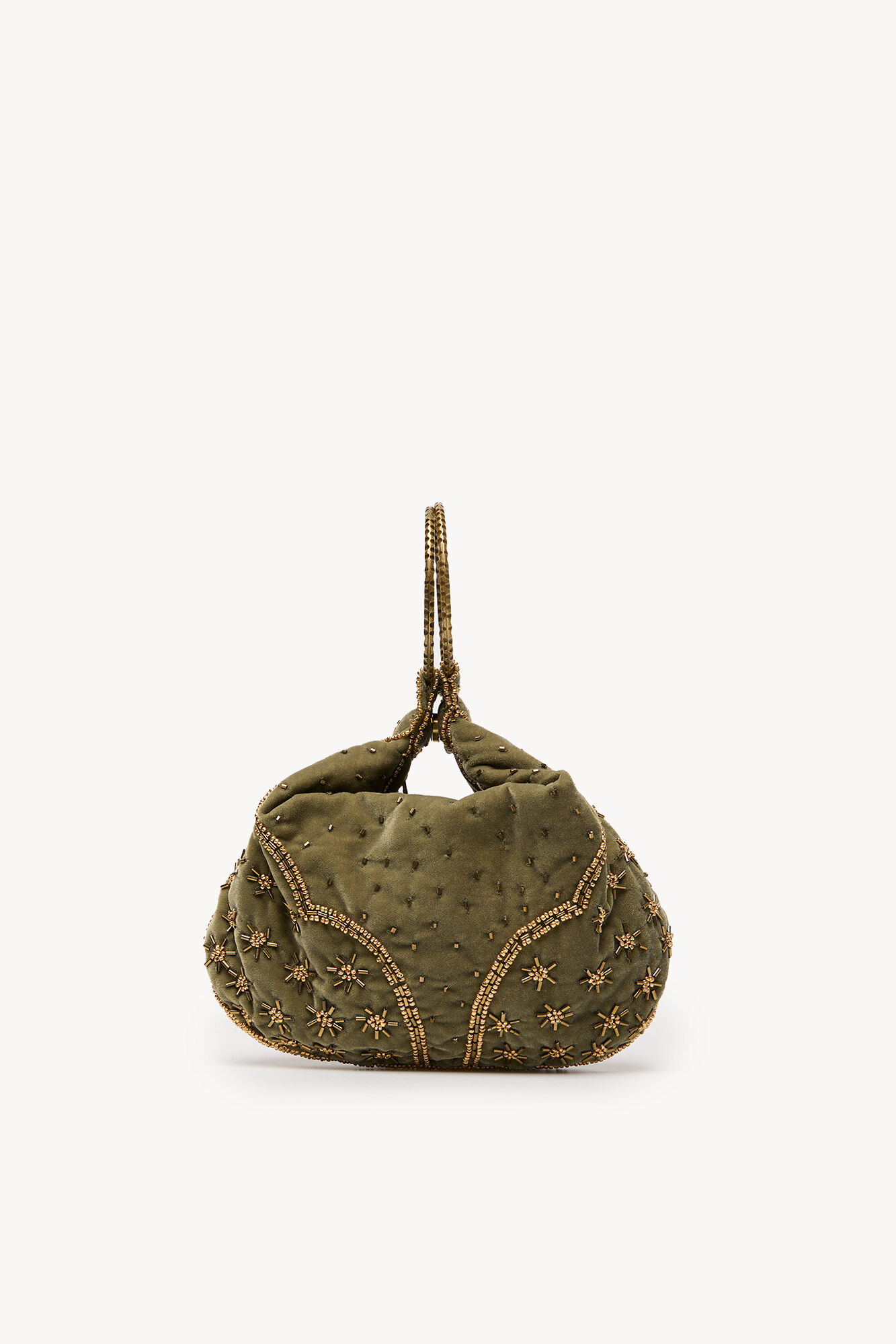 Hoss Intropia Nadia. Velvet and beaded bag Green