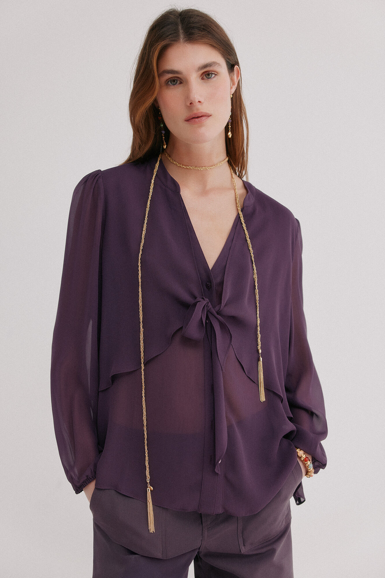 Hoss Intropia Gala. Blusa con lazada