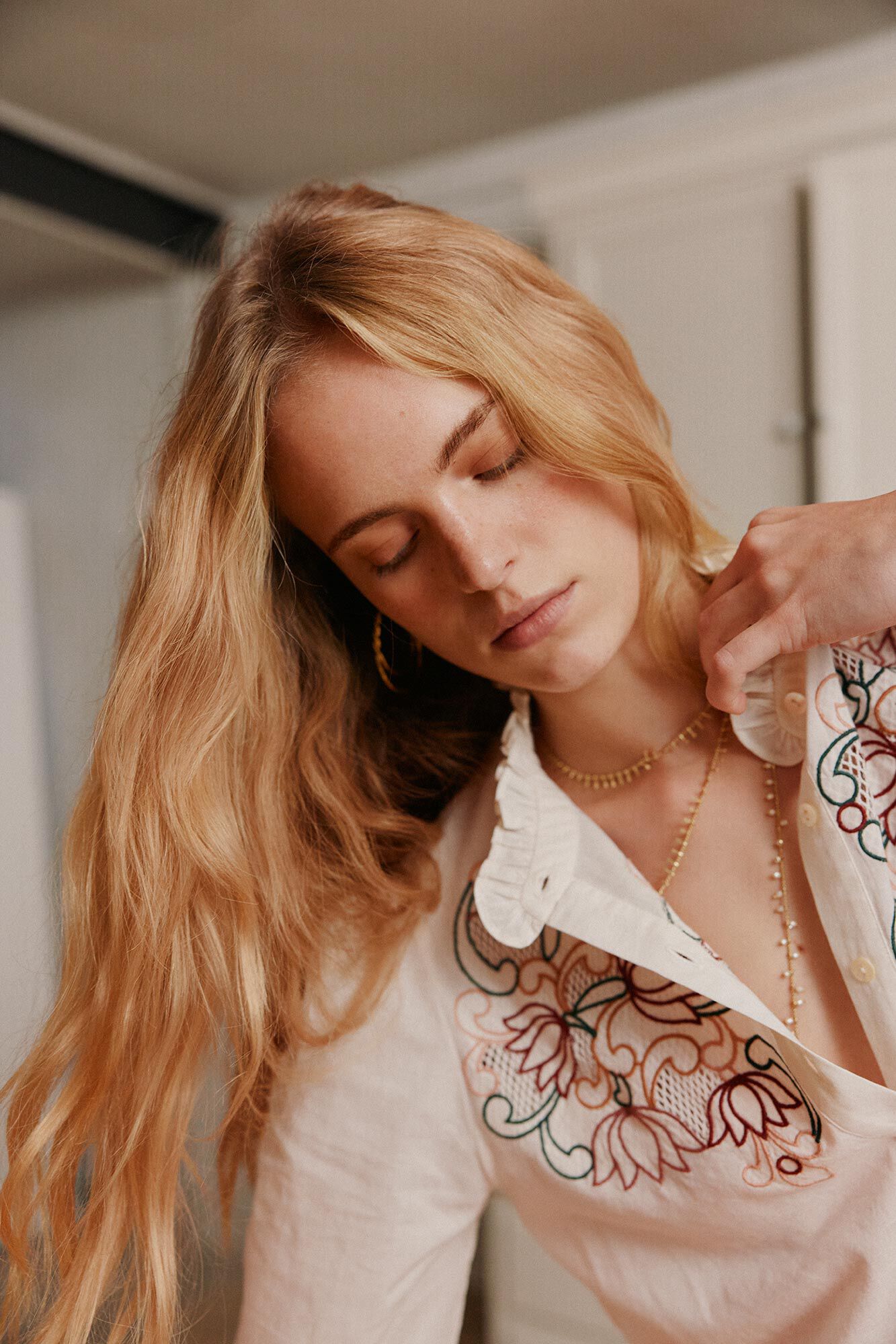 pedro del hierro Blusa bordada Mejor oferta Black Friday