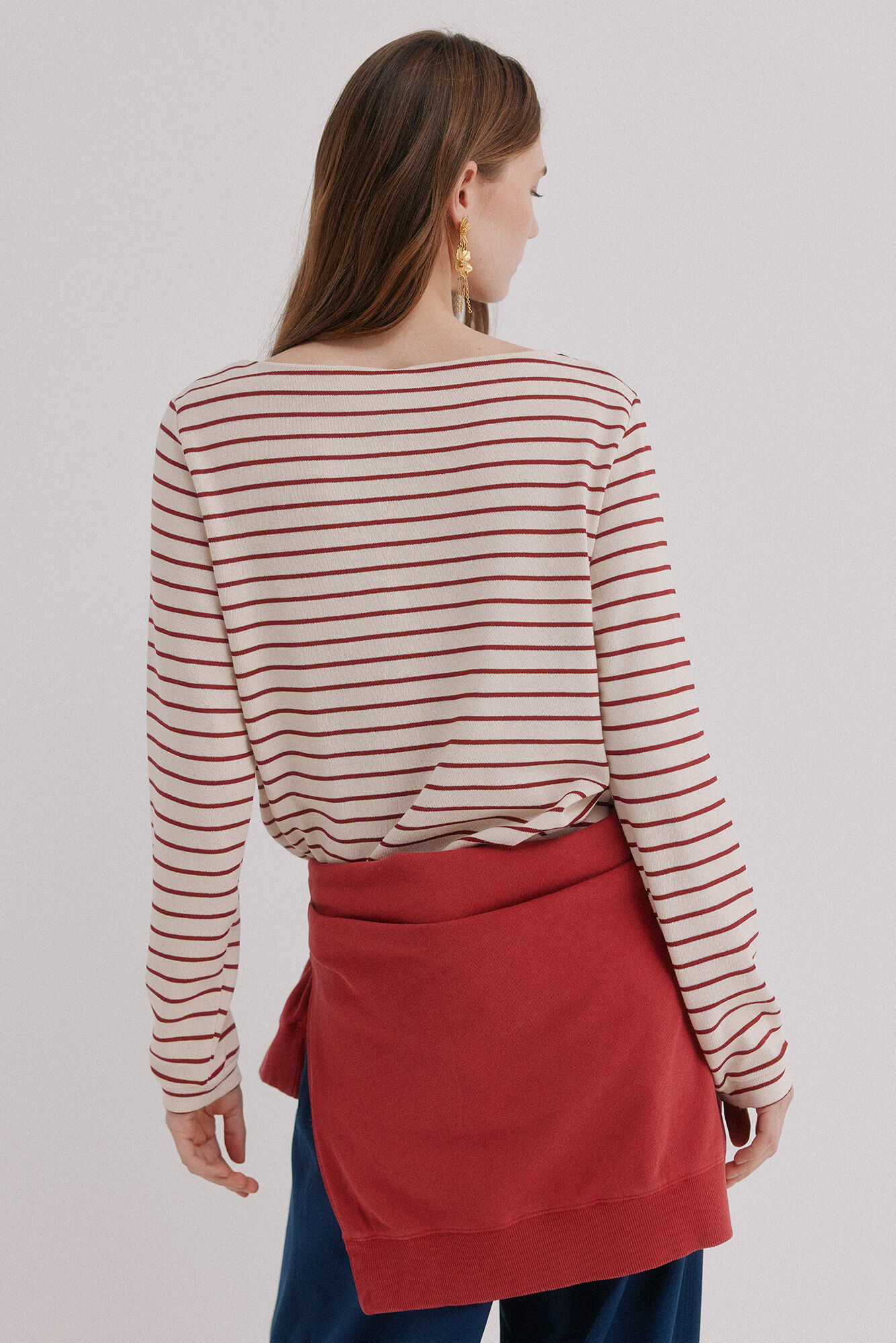Hoss Intropia Magda. Sweatshirt &agrave;s riscas Ecru