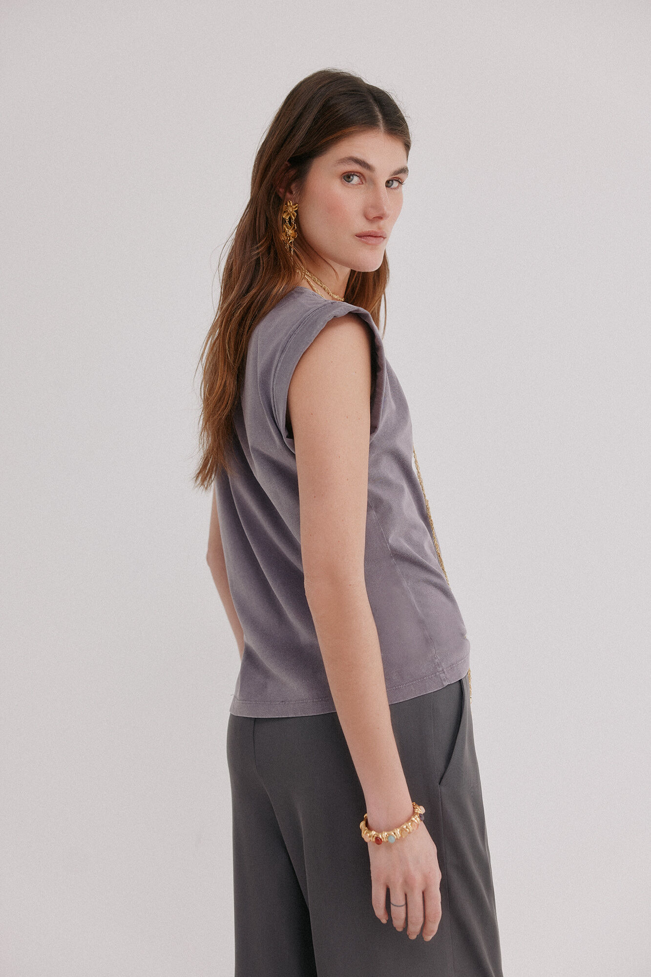 Hoss Intropia Mabel. T-shirt com aba Roxo