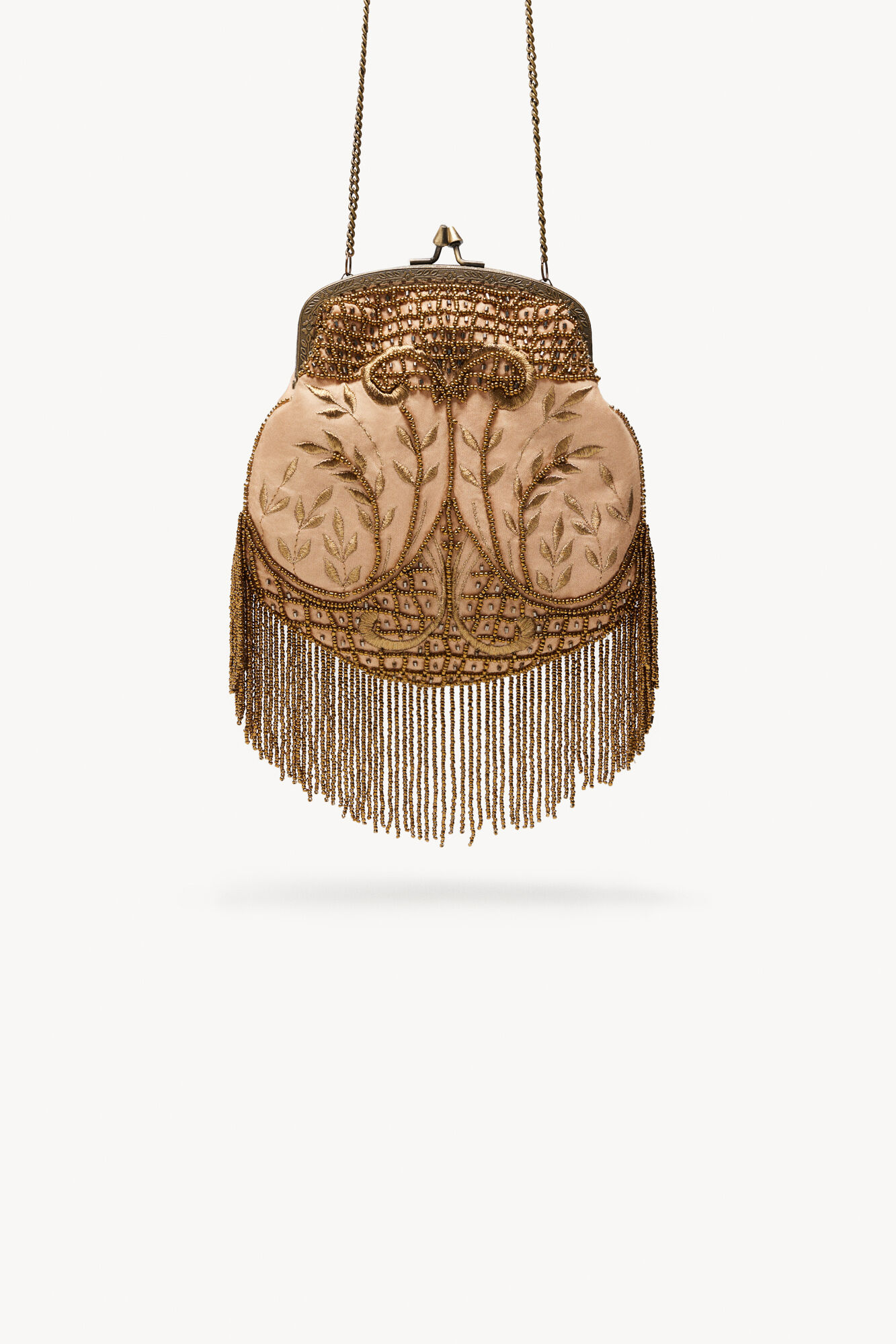 Hoss Intropia Mariana. Bolso boquilla y abalorios Dorado