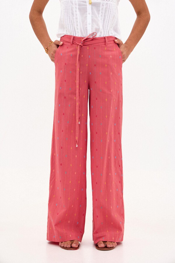 Hoss Intropia Phila. Cotton trousers with belt Coral