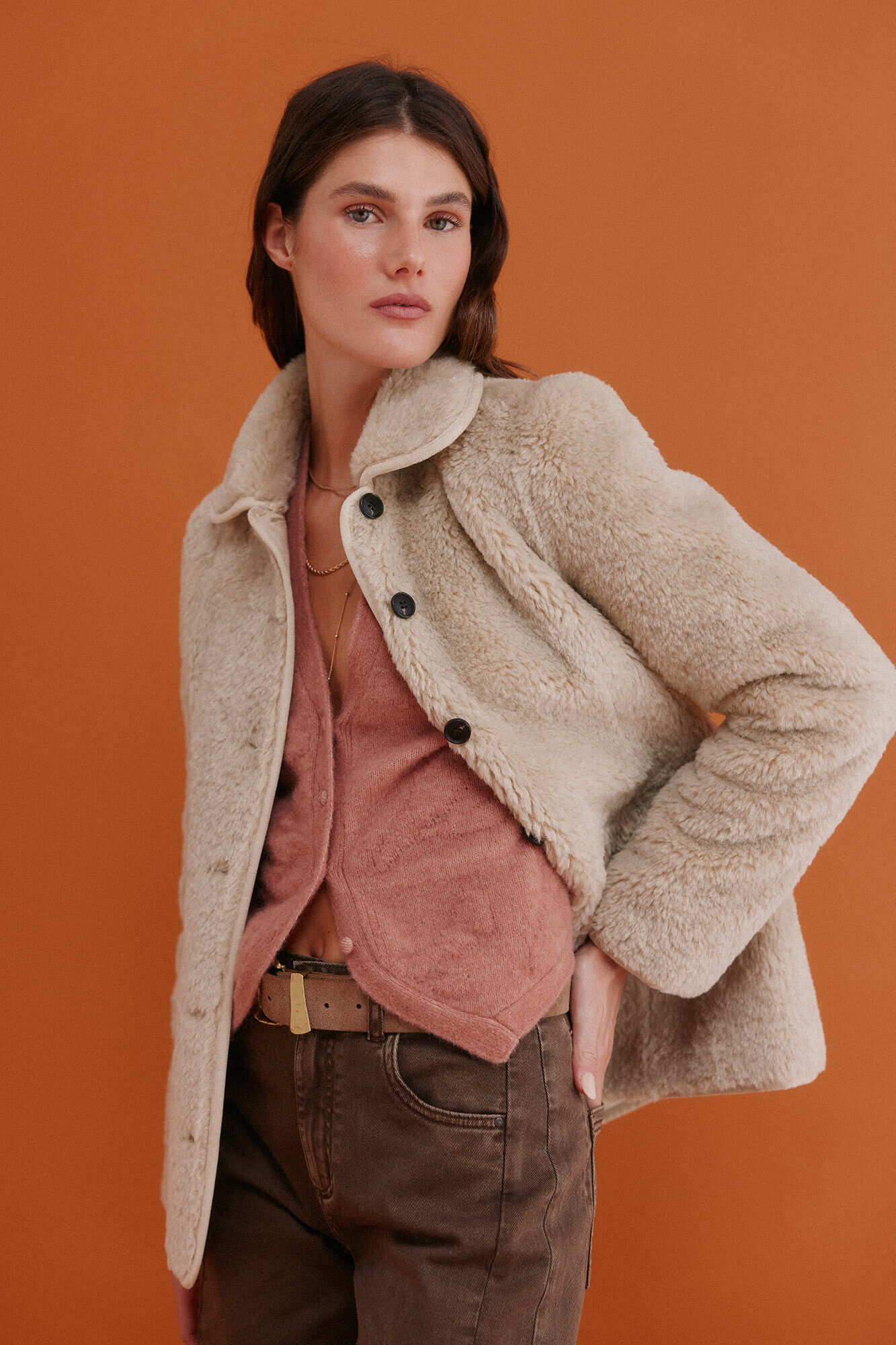 Hoss Intropia Denise. Abrigo efecto pelo