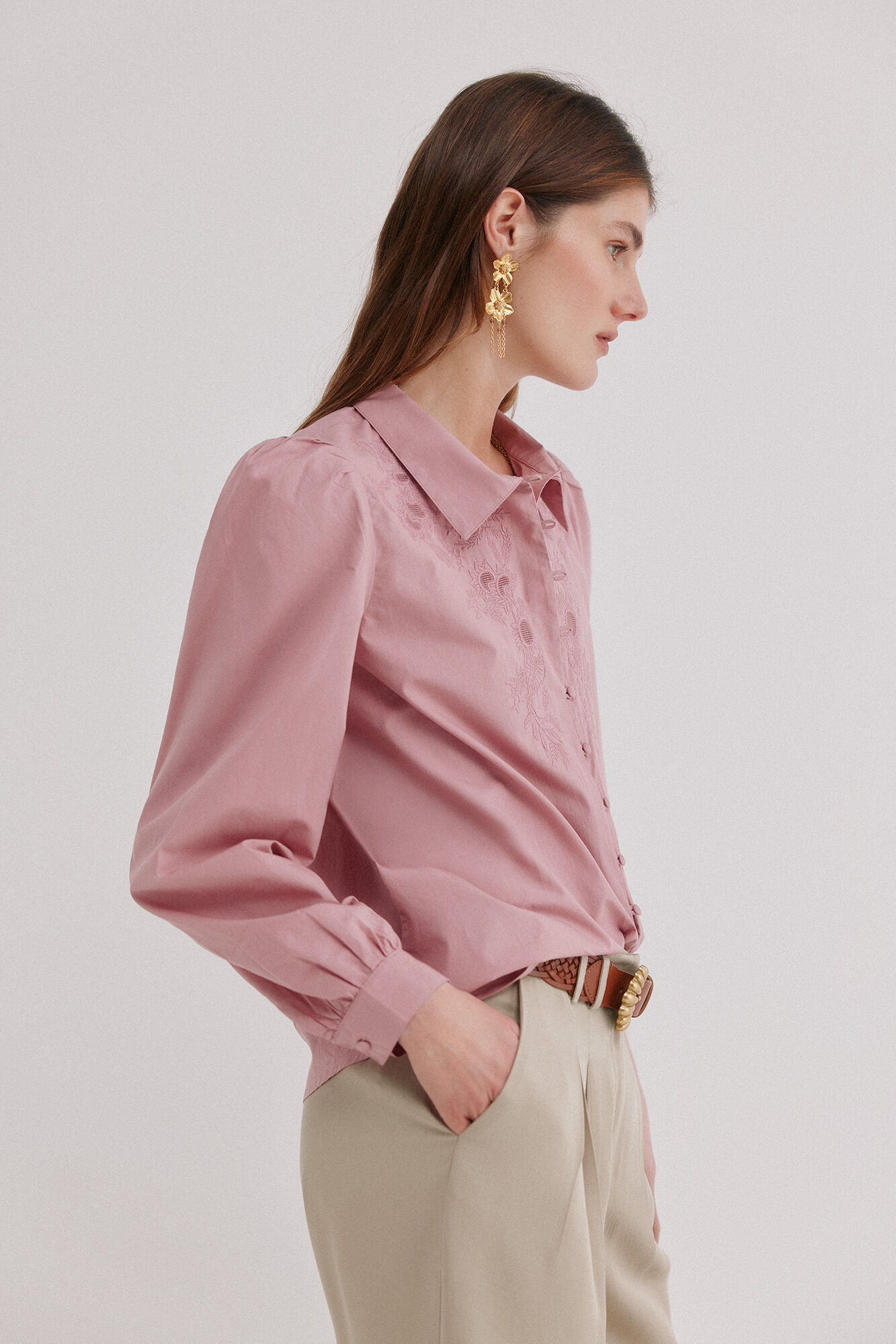 Hoss Intropia Carine. Blusa bordada Rosa