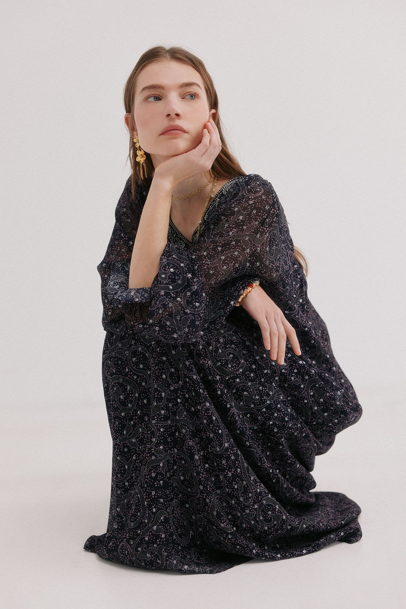 Hoss Intropia Aitana. Vestido com bordado Preto