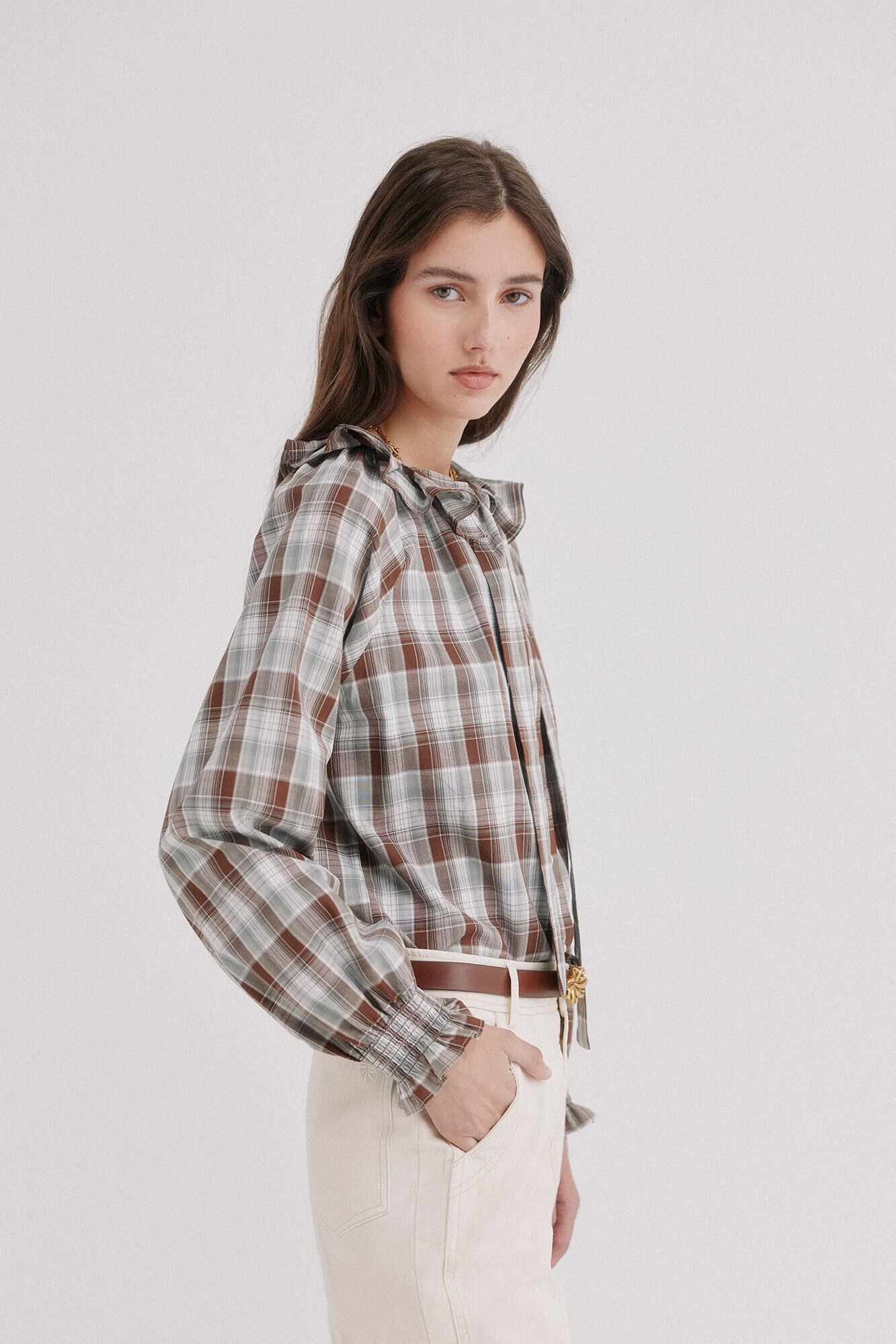 Hoss Intropia Celsa.Blusa cuadros Azul