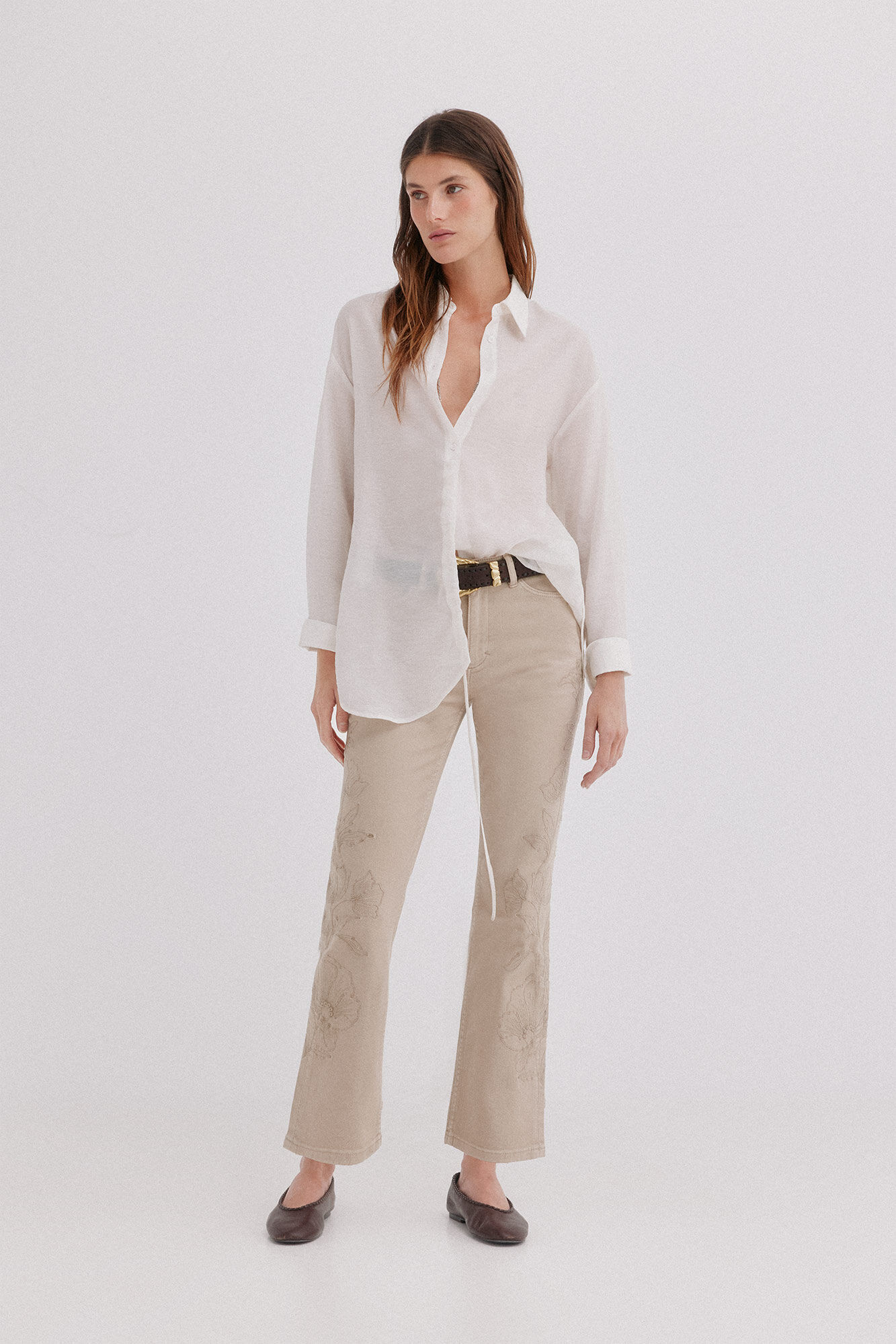Hoss Intropia Betsy. Jeans bootcut Marfil